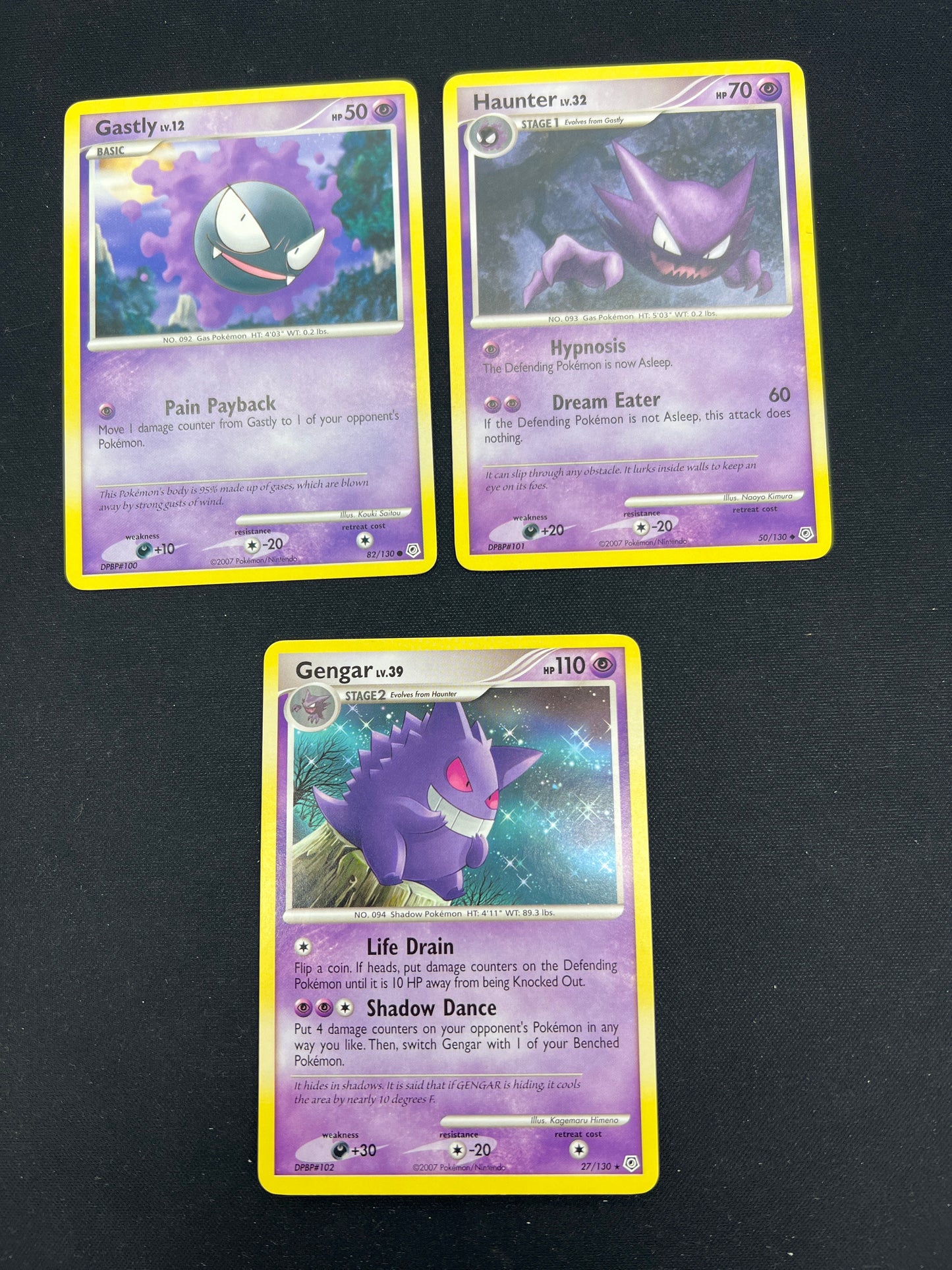 Auction Lot 109: Pokemon Cards Gengar Evolution Line Conditions Vary