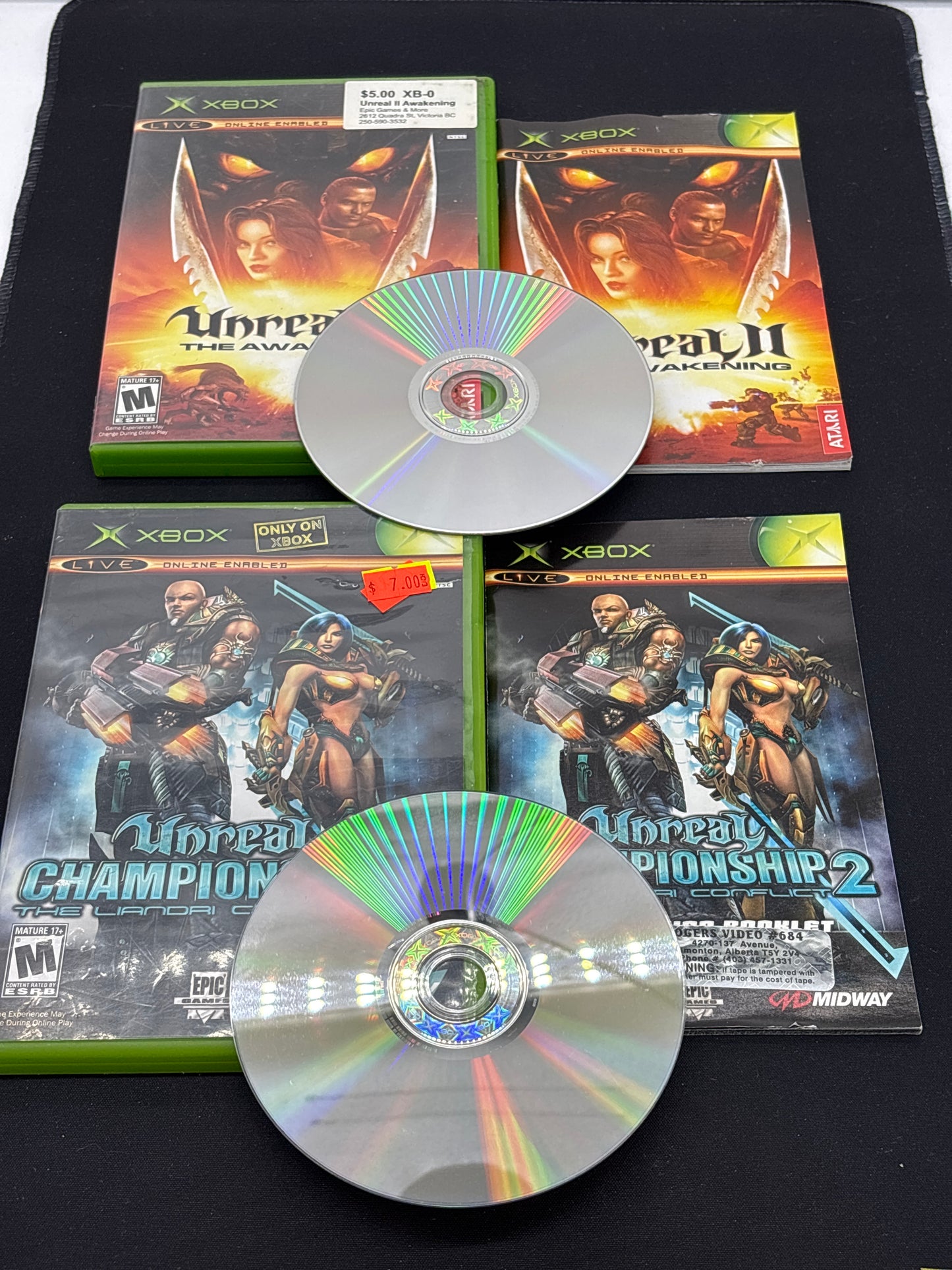 Auction Lot 129: XBOX Video Game Lot of 2 Unreal 2 The Awakening Unreal Championship 2