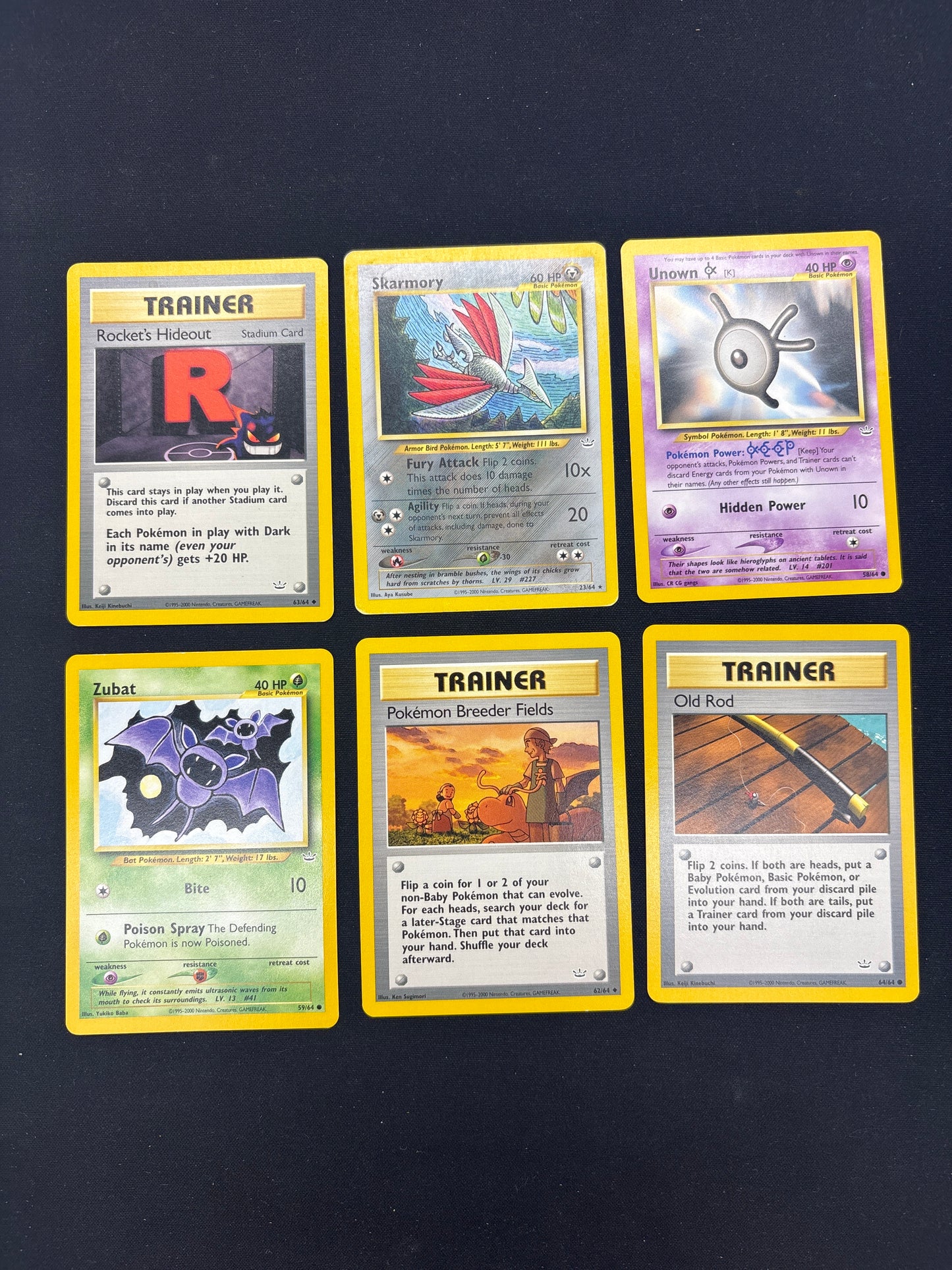 Auction Lot 40: Pokemon Neo Revelation Card Lot 3 Conditions Vary