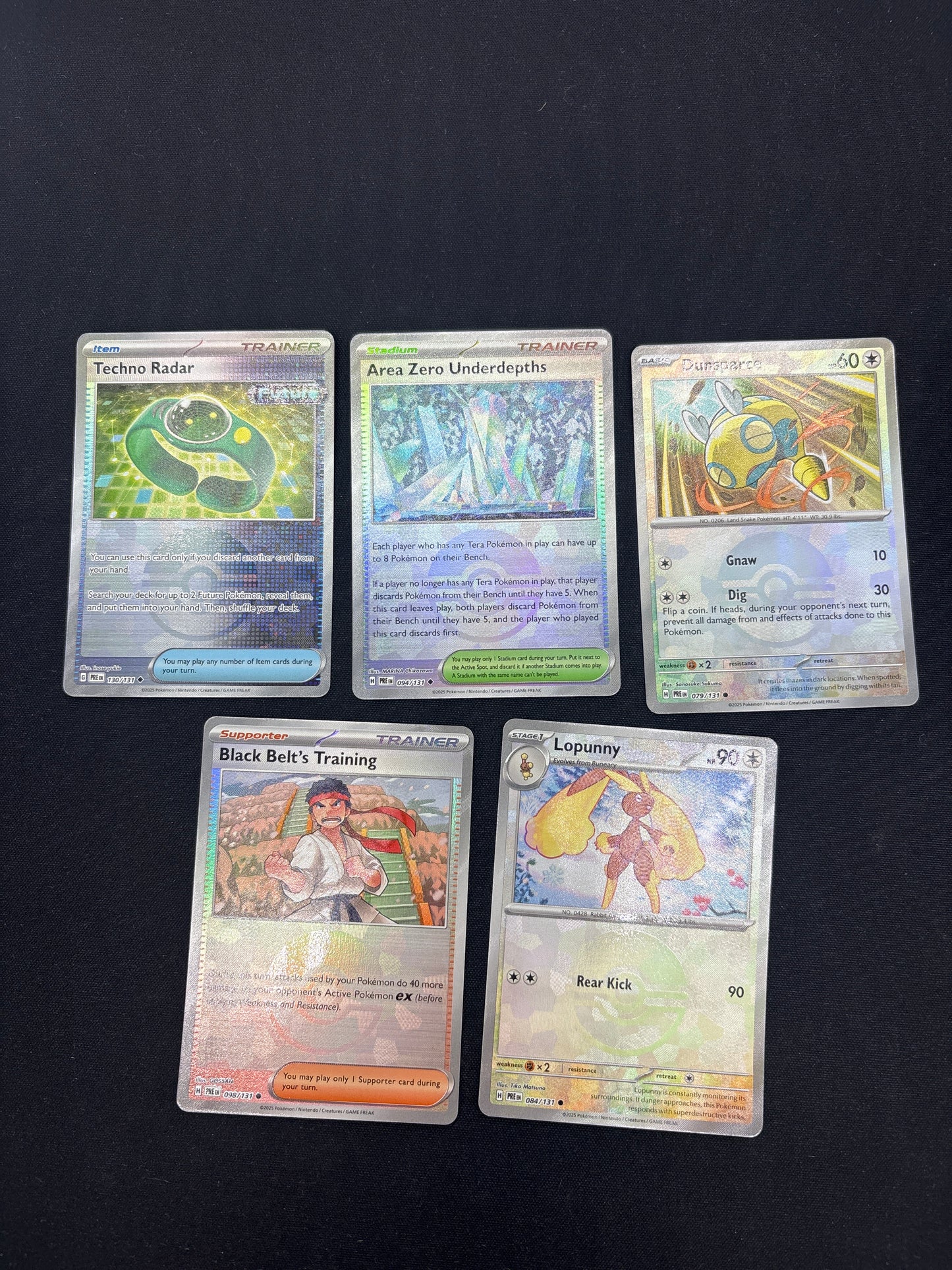 Auction Lot 280: Pokemon Cards Lot of 5 Prismatic Evolutions Pokeball Holos Conditions Vary