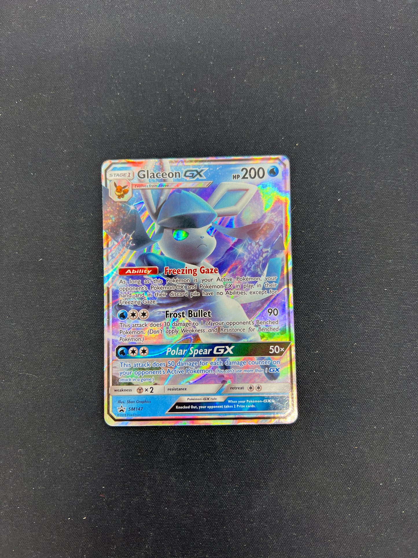Auction Lot 209: Pokemon Cards Glaceon GX Full Art Condition Vary