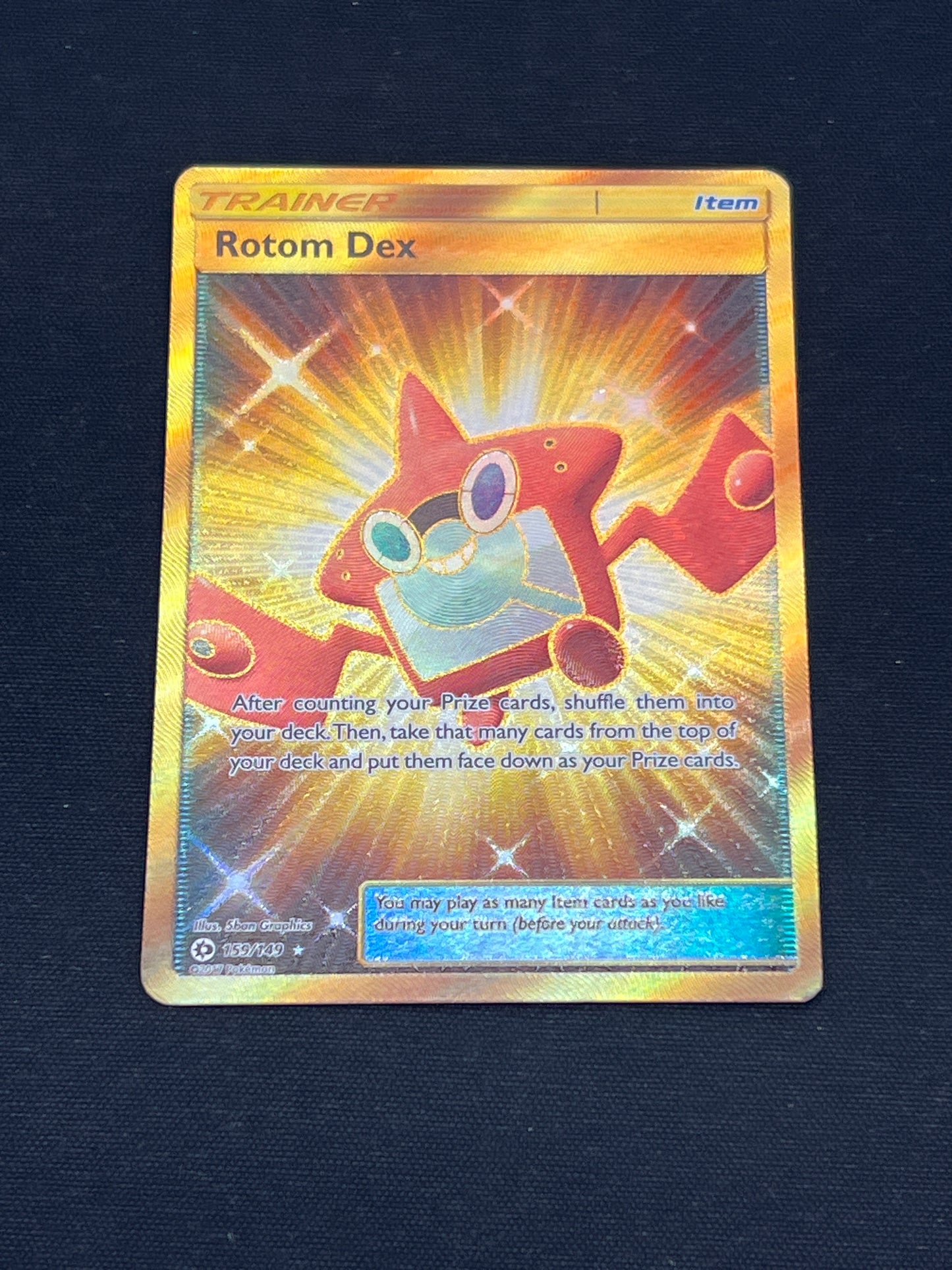 Auction Lot 298: Pokemon Cards Rotom Dex Secret Rare Sun & Moon Base Condition Vary