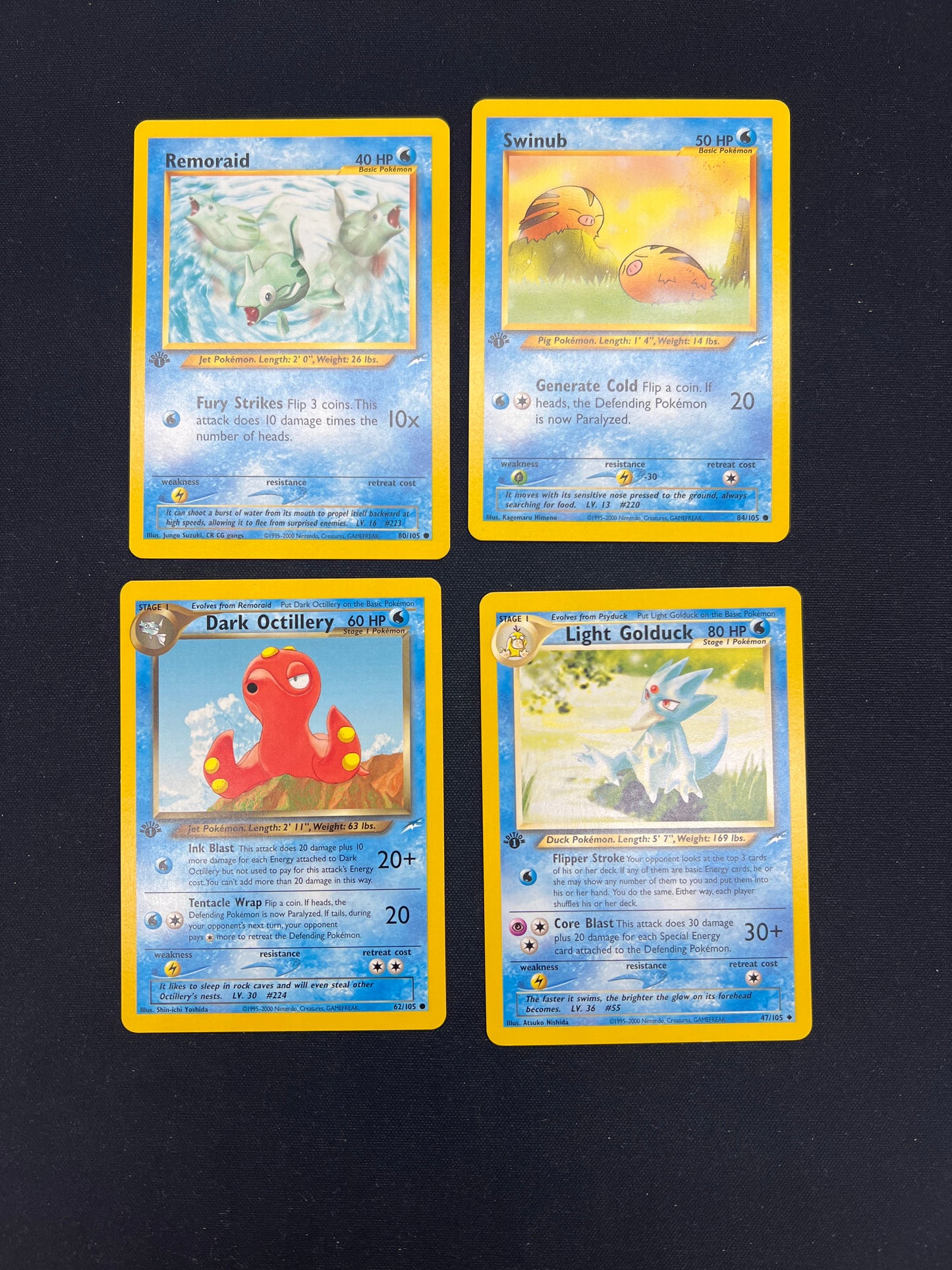 Auction Lot 2: Pokemon Cards Lot of 4 Assorted Water Types 1st Edition Conditions Vary