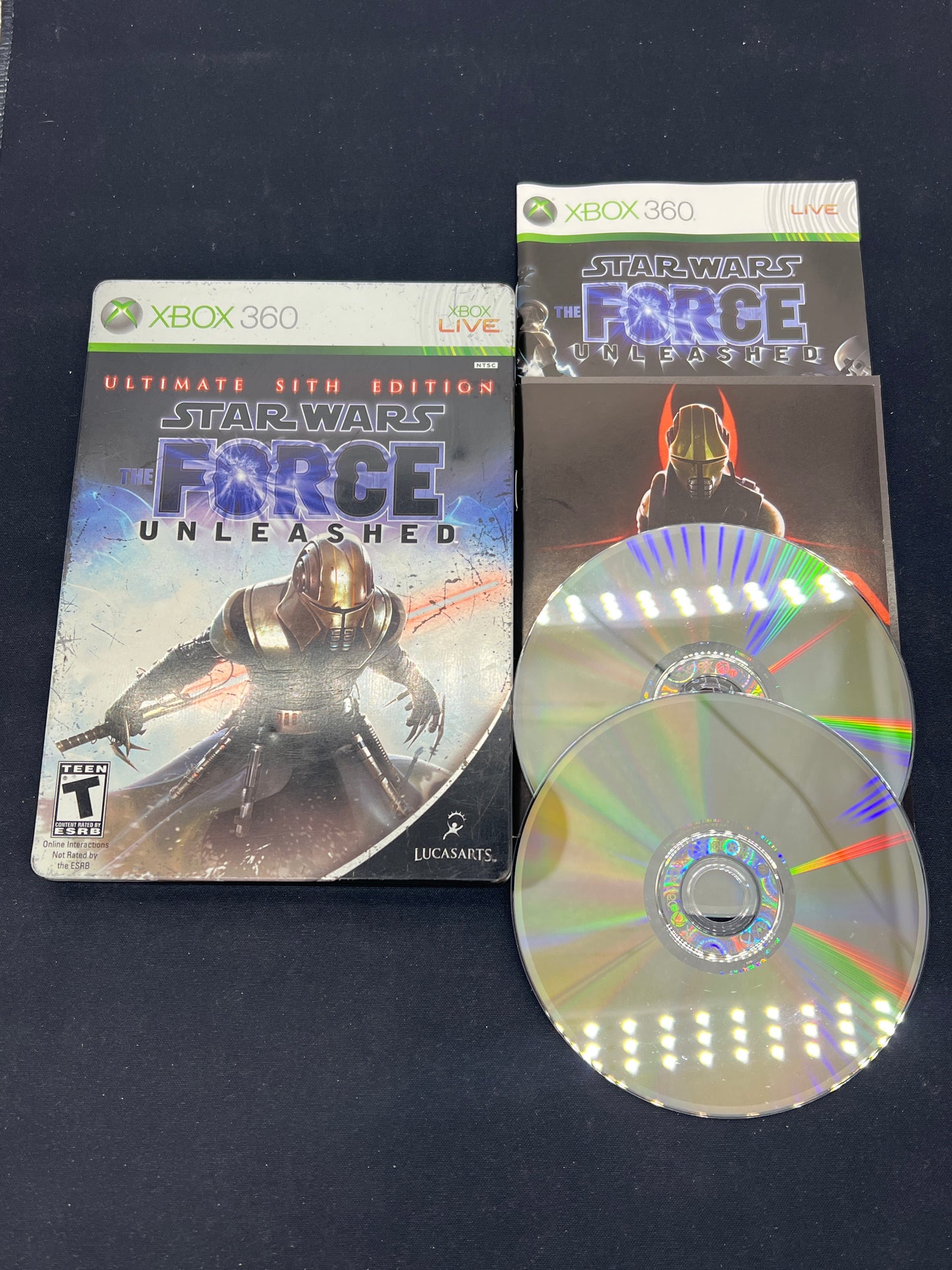 Auction Lot 107: XBOX 360 Video Game Star Wars Force Unleashed Ultimate Sith Edition CIB