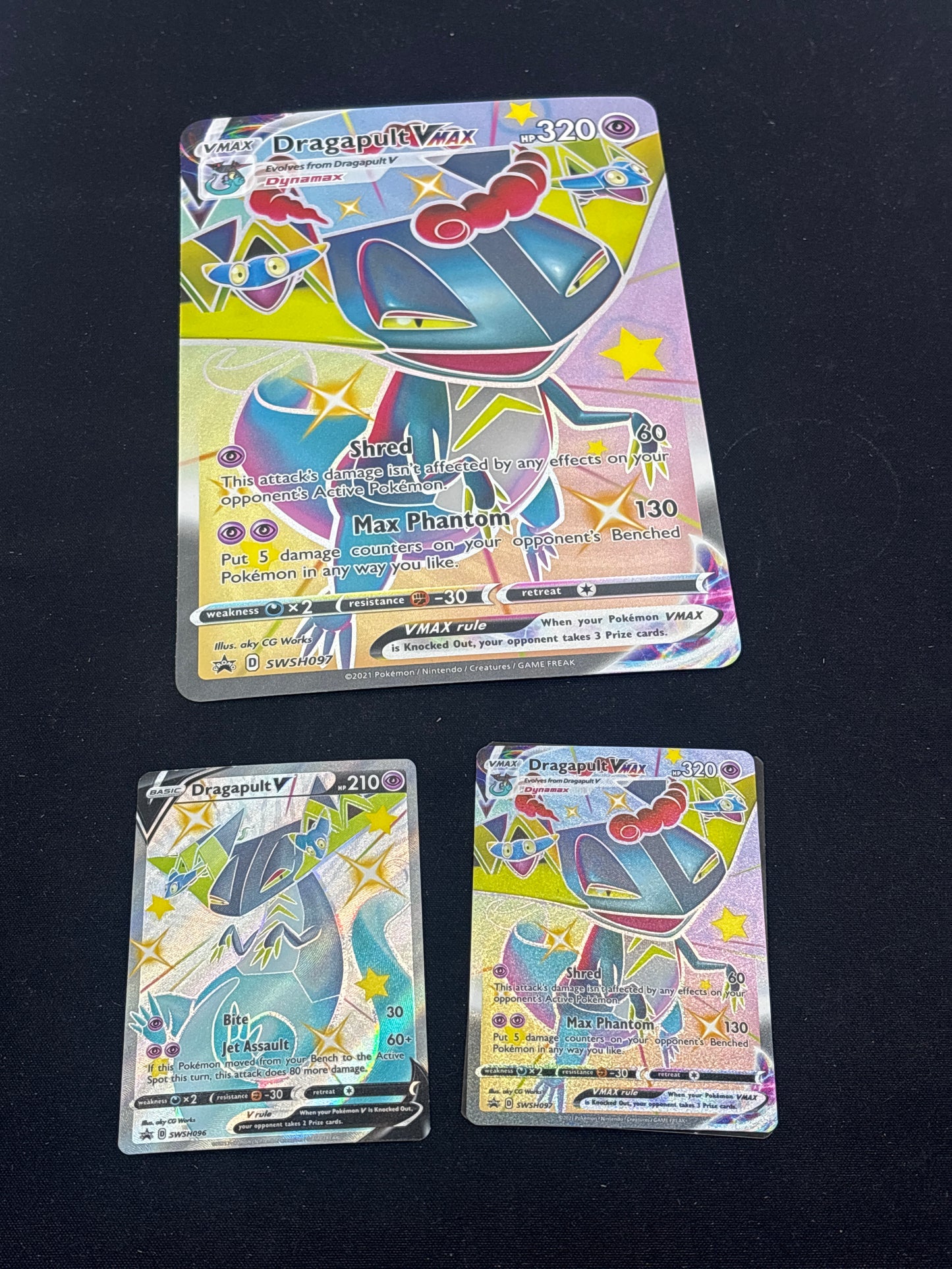 Auction Lot 394: Pokemon Cards Dragapult VMAX Collection Box Jumbo Card and Promos Conditions Vary