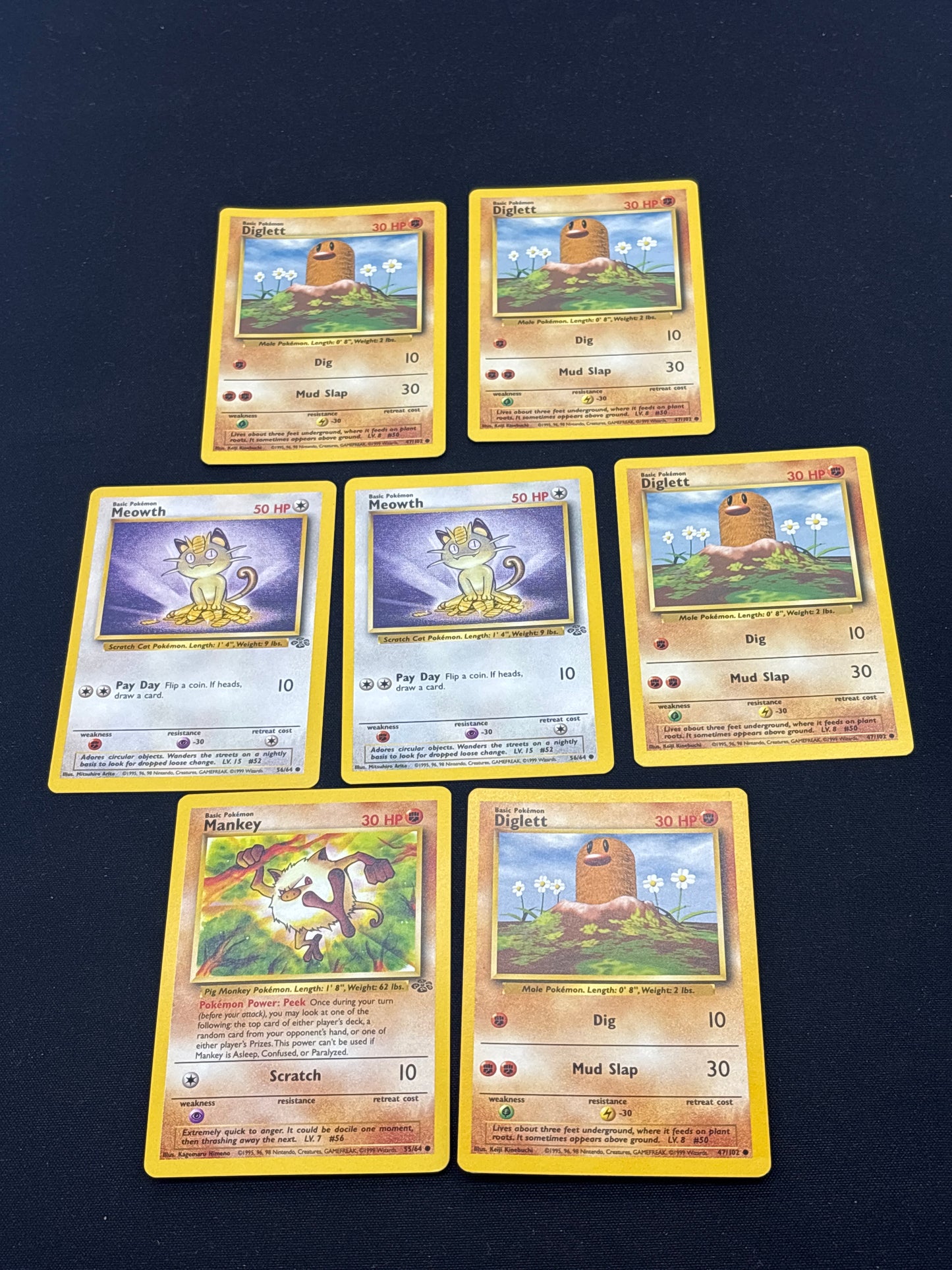 Auction Lot 92:  Pokemon Cards Lot of 7 WOTC Assorted Commons Conditions Vary