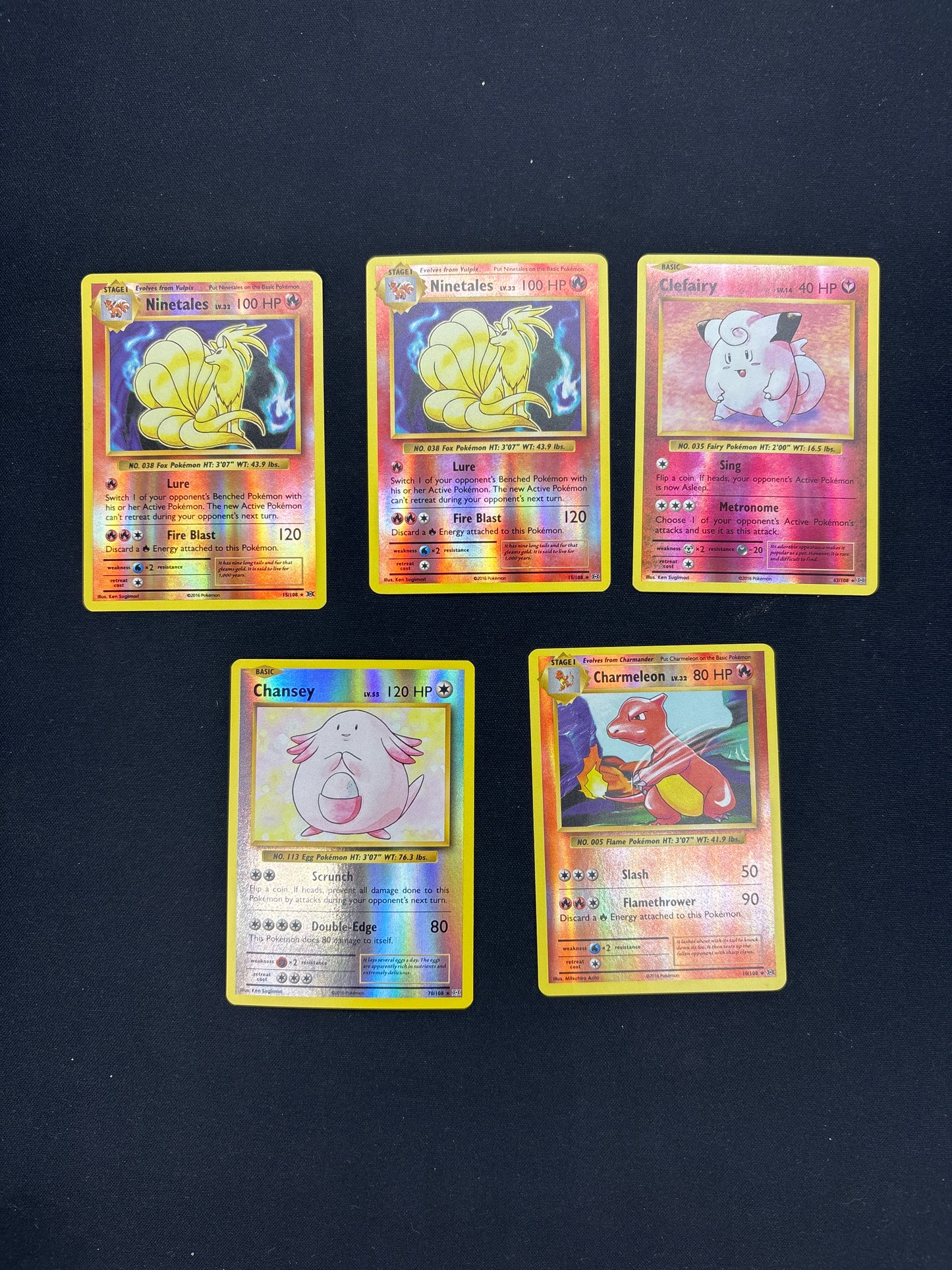 Auction Lot 7: Pokemon Reverse Holo XY Evolutions Card Lot Conditions Vary