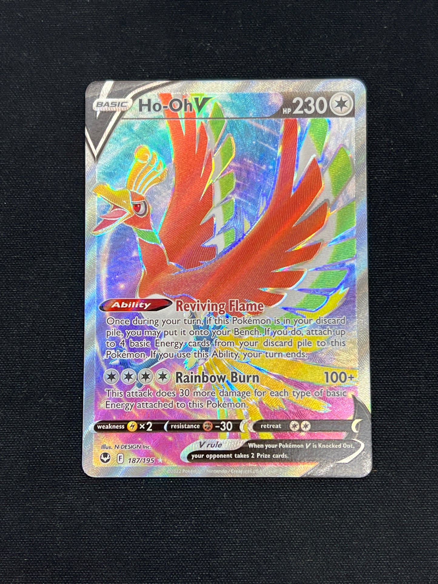 Auction Lot 153: Pokemon Cards Ho-Oh V Full Art Condition Vary