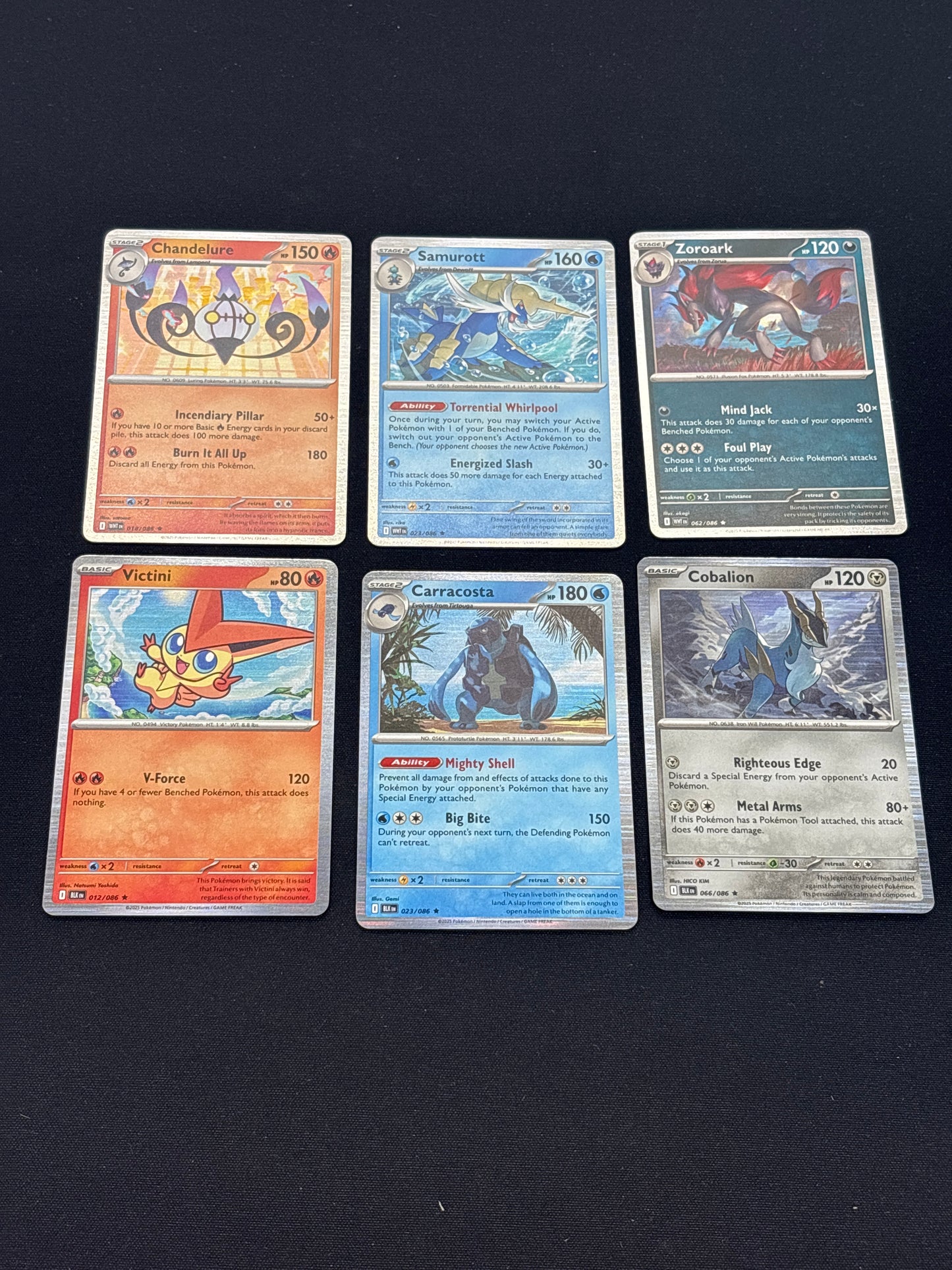 Auction Lot 405:  Pokemon Cards Black Bolt White Flare Assorted Lot of 6 Holo Rare Conditions Vary