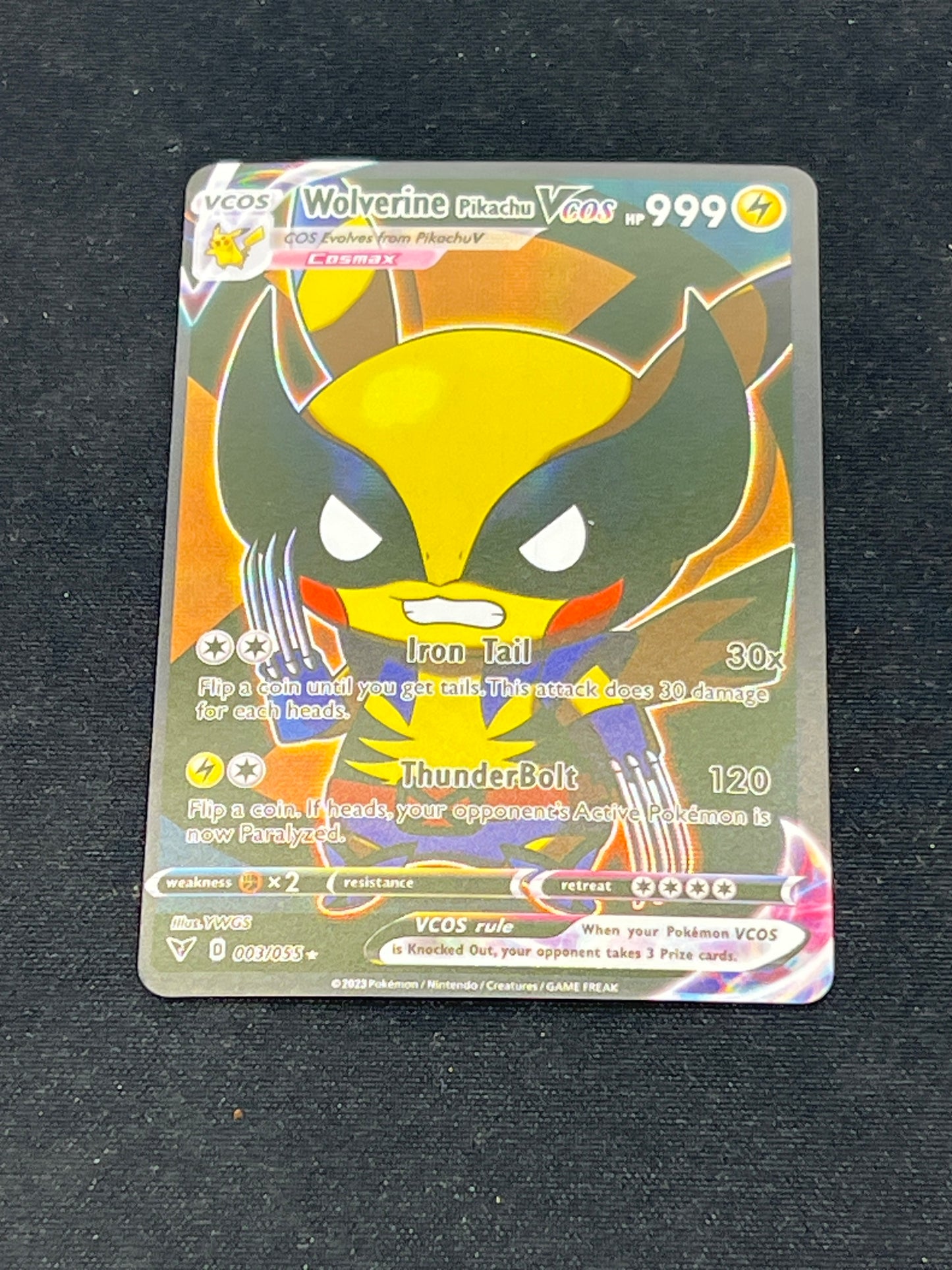 Auction Lot 322: Pokemon Cards CUSTOM Wolverine Pikachu VMAX Cards