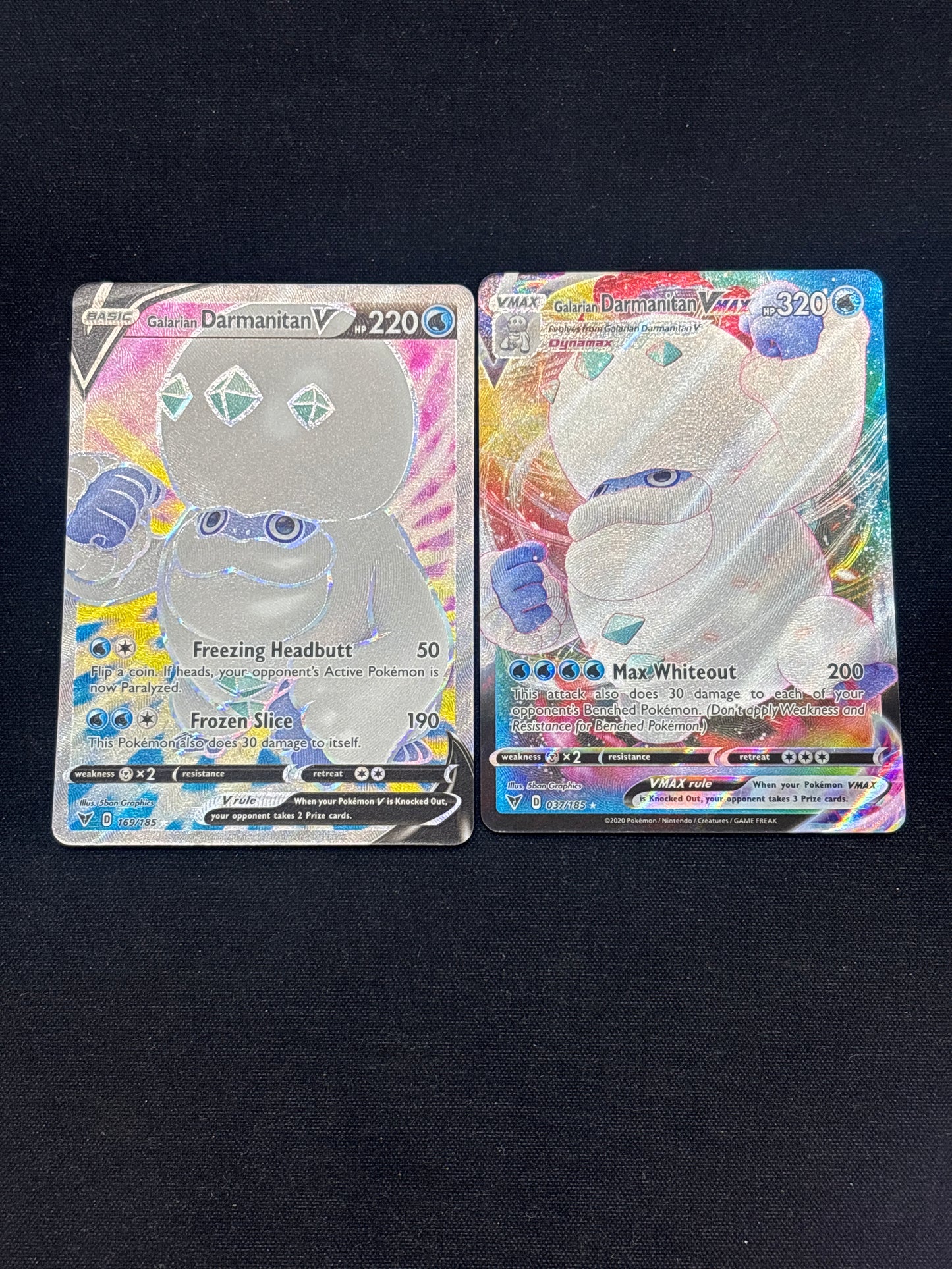 Auction Lot 97: Pokemon Cards Galarian Darmanitan Full Arts Conditions Vary