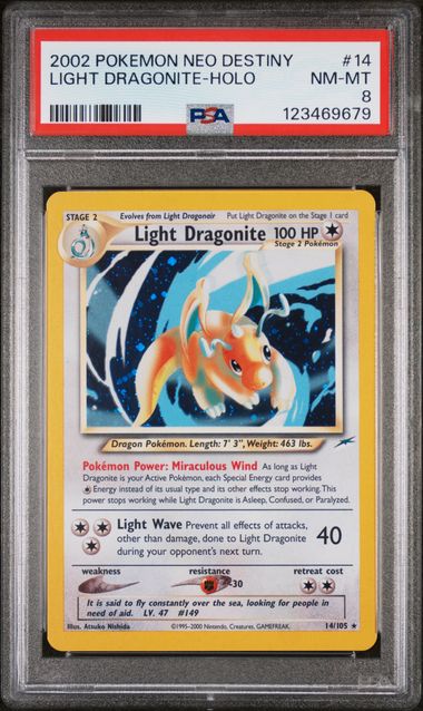 Light Dragonite Holo PSA8