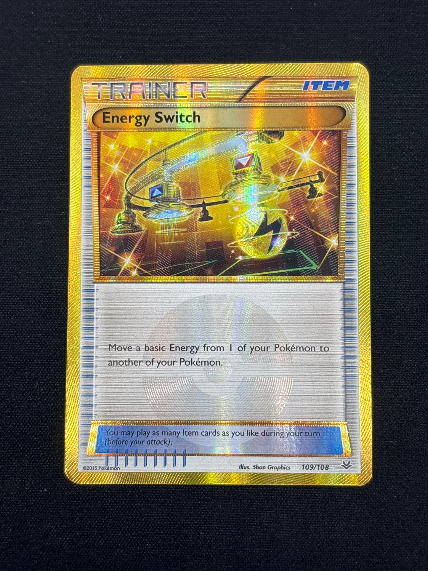 Auction Lot 64: Energy Switch Secret Rare Pokemon Roaring Skies Card Conditions Vary