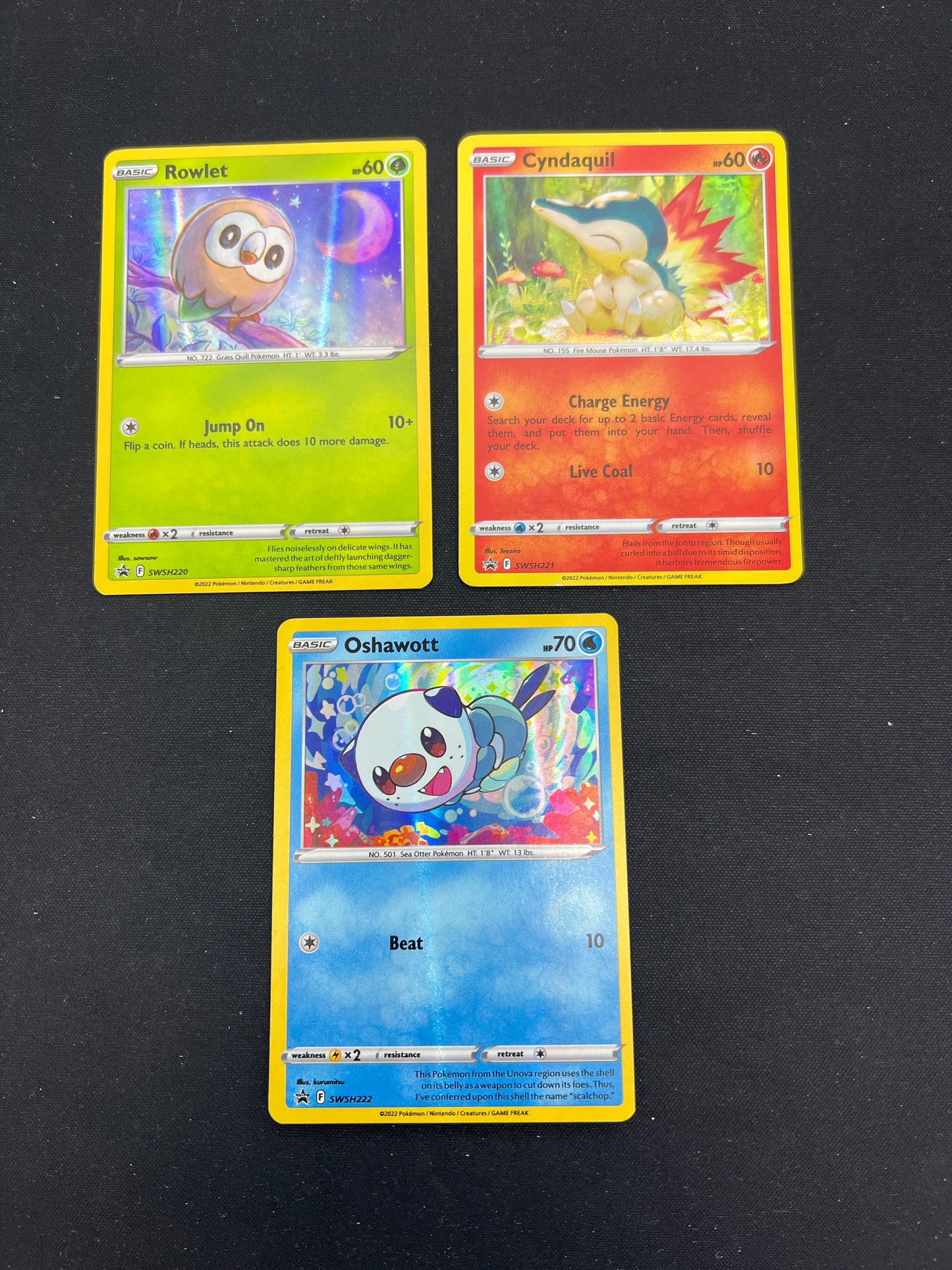 Auction Lot 180: Pokemon Cards Lot of 3 Assorted Starters Holos SWSH Promos Conditions Vary