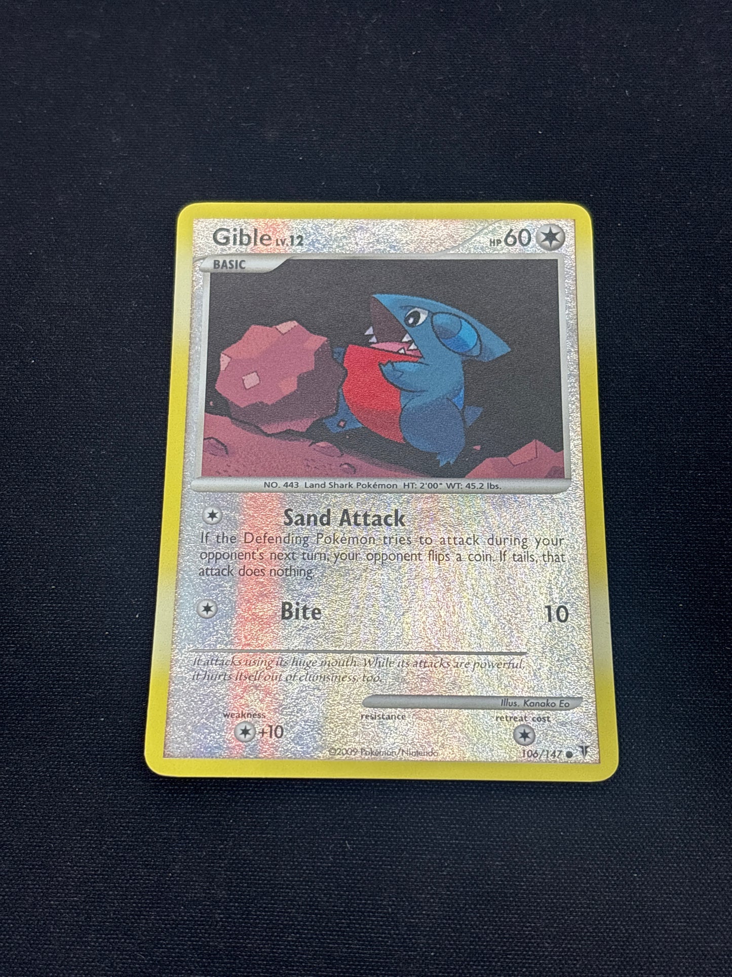Auction Lot 265: Pokemon Cards Gible Mid Era Reverse Holo Condition Vary