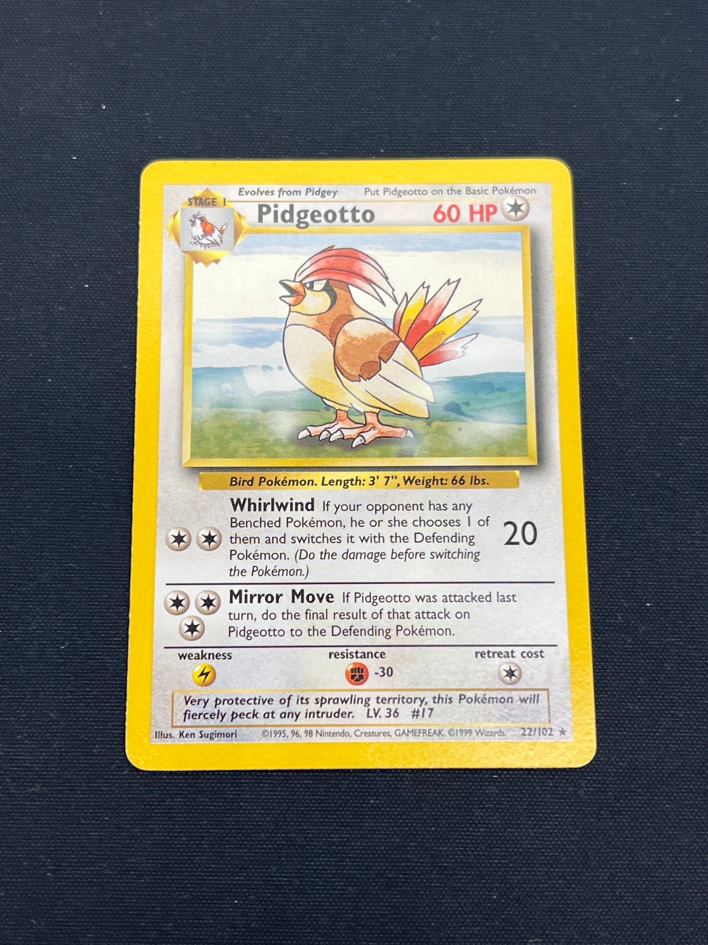 Auction Lot 333: Pokemon Cards Pidgeotto Non Holo Rare Base Set Condition Vary