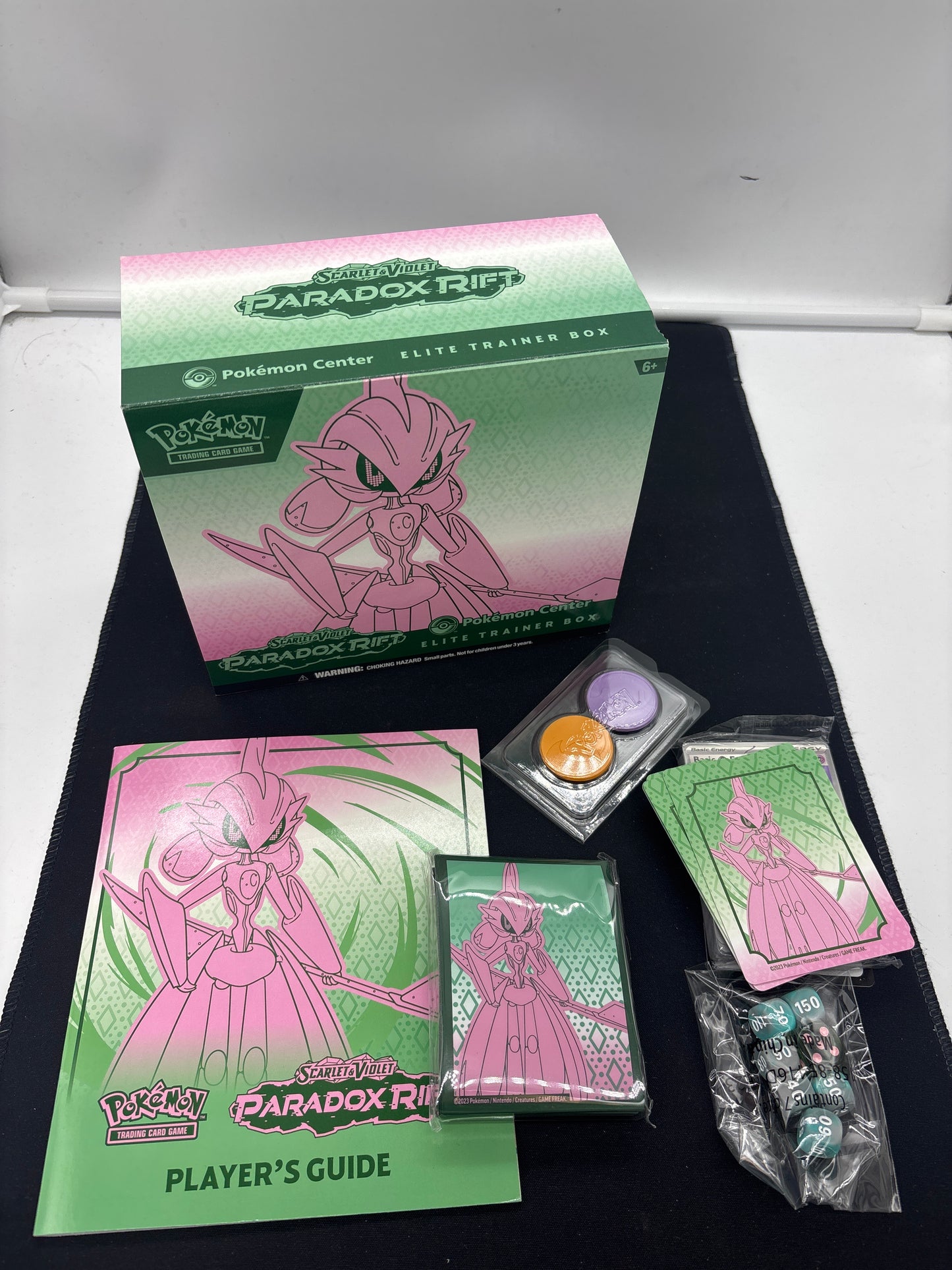 Auction Lot 217: Pokemon Center Paradox Rift Iron Valiant ETB Empty Box With Accessories