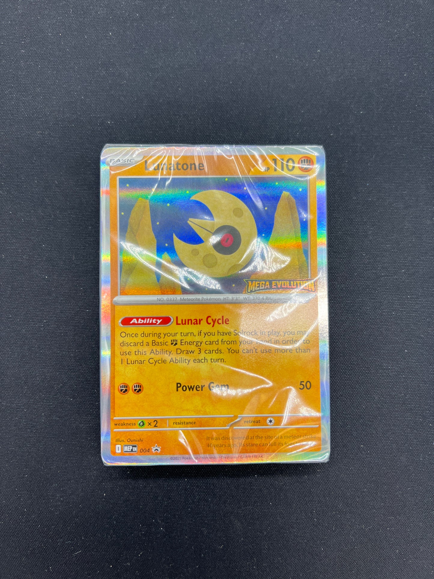 Auction Lot 65: Pokemon Cards Lunatone Sealed Mega Evolutions Stamped Promo Conditions Vary