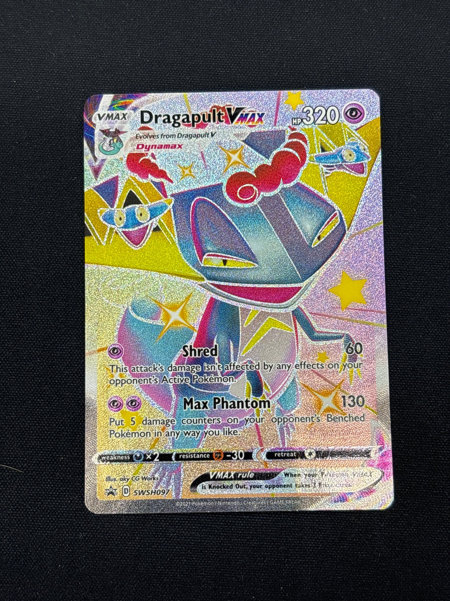 Auction Lot 216: Shiny Dragapult VMAX Full Art Card Conditions Vary