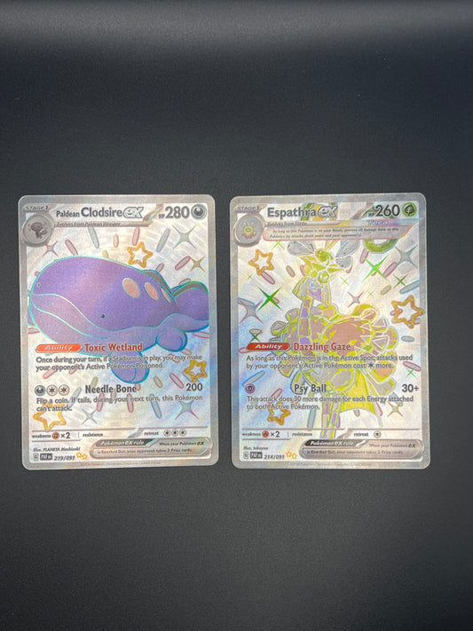 Auction Lot 396: Pokemon Cards Lot of 2 EX Full Art Paldean Fates Conditions Vary