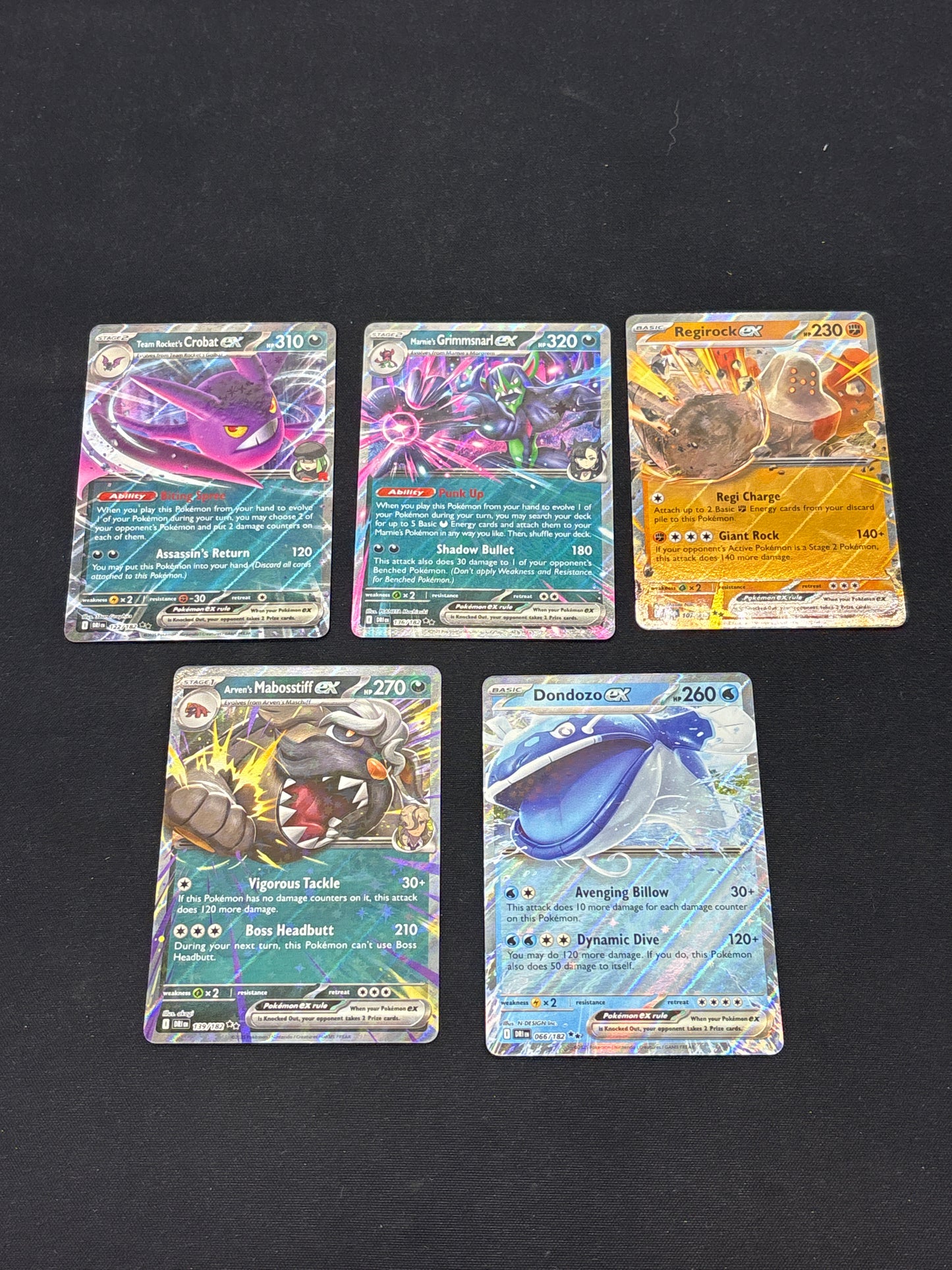 Auction Lot 65: Pokemon Cards Lot of 5 Destined Rivals EX Double Rares Conditions Vary