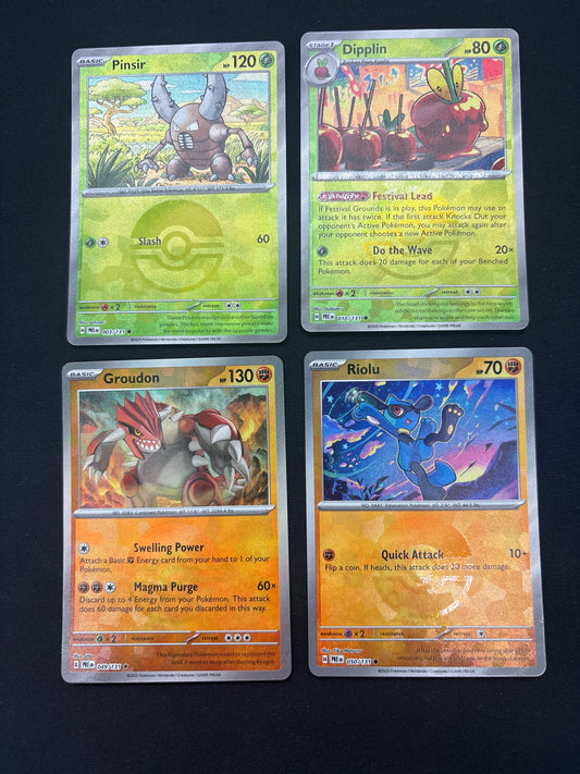 Auction Lot 374: Pokemon Cards Prismatic Evolutions Lot of 4 Pokeball Holo Conditions Vary