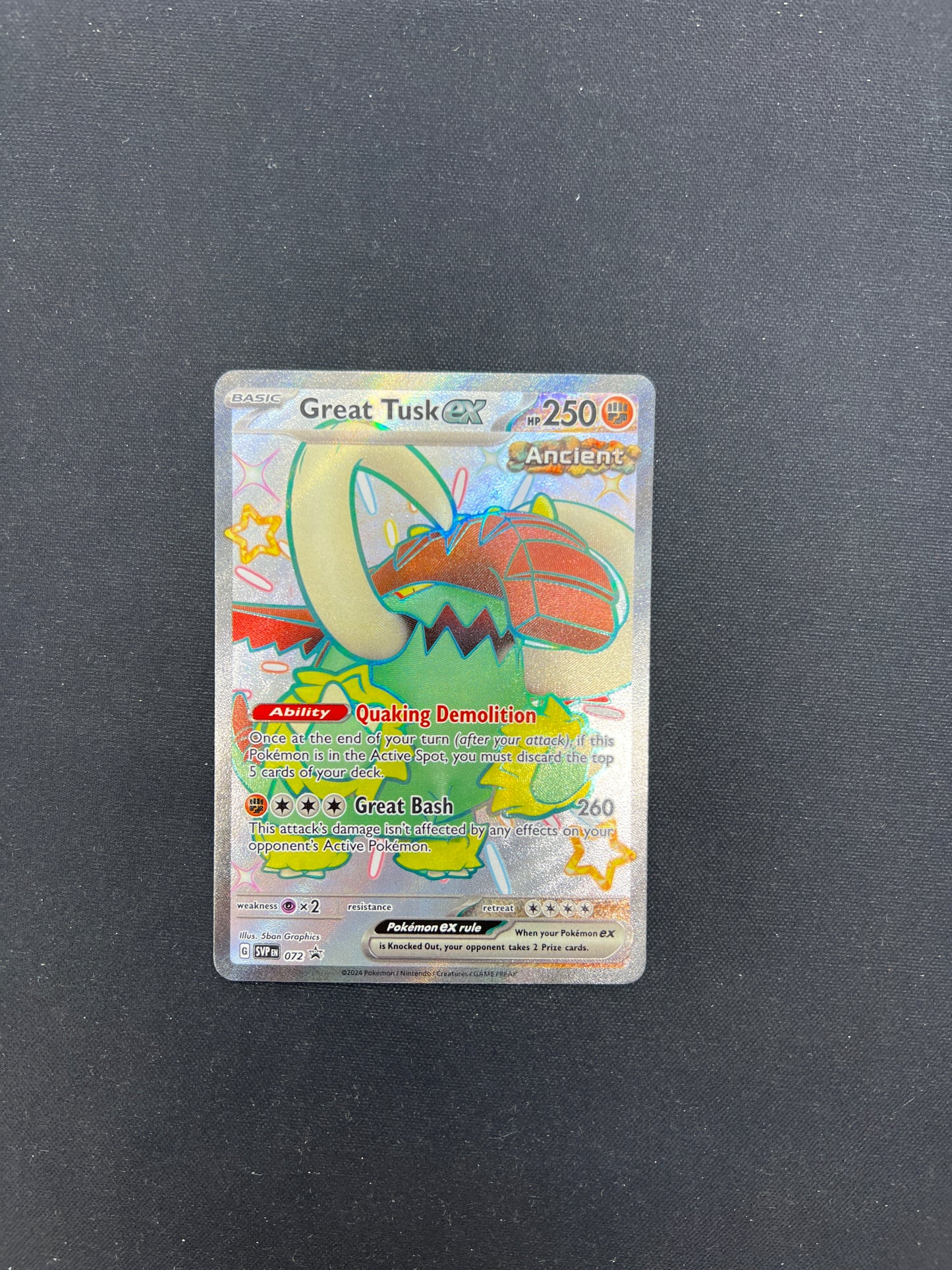 Auction Lot 176: Pokemon Cards Great Tusk EX Full Art Promo Condition Vary