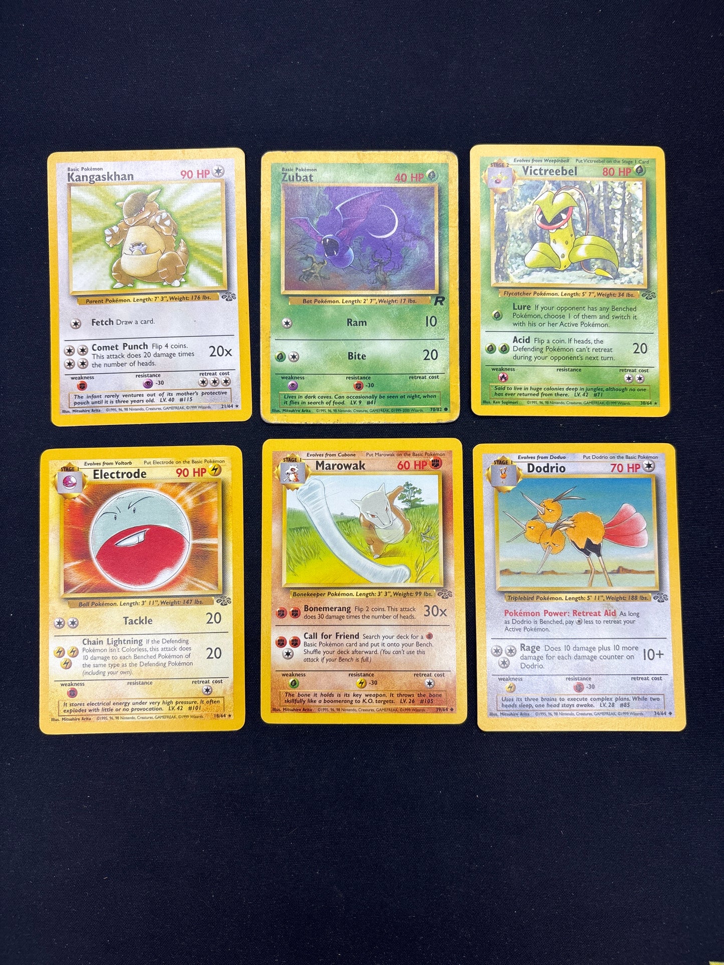 Auction Lot 115: Pokemon Cards Lot of 6 Assorted Jungle & Rocket Conditions Vary