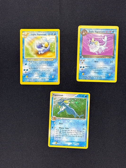 Auction Lot 36: Pokemon Vaporeon Card Lot Condition Vary