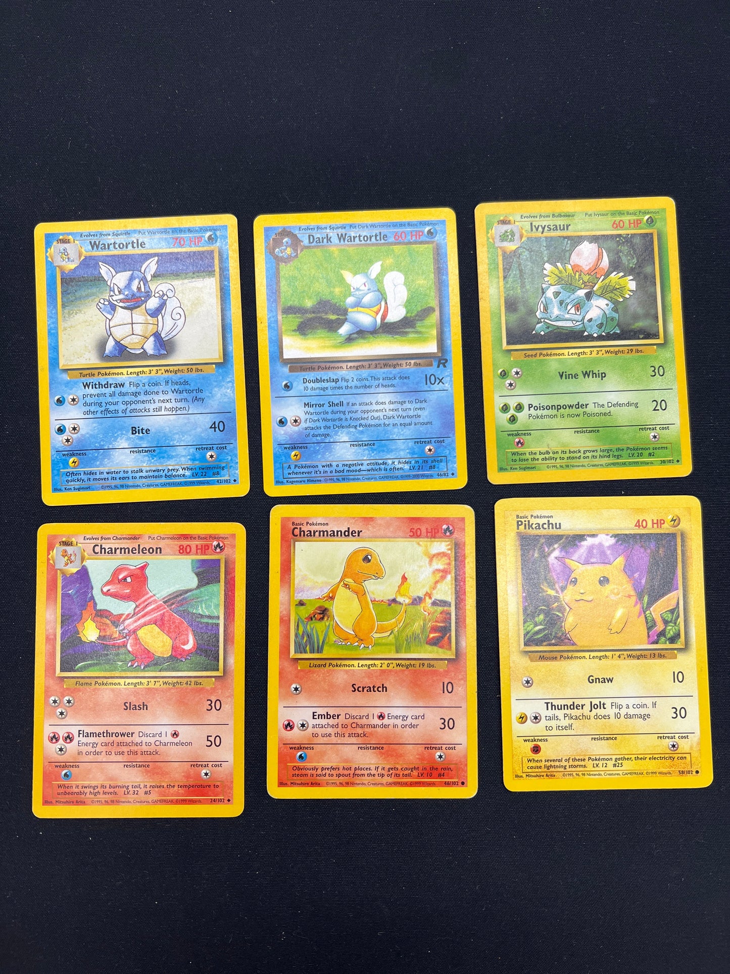 Auction Lot 22: Pokémon Cards Lot of 6 Assorted Base Set & Rocket Conditions Vary
