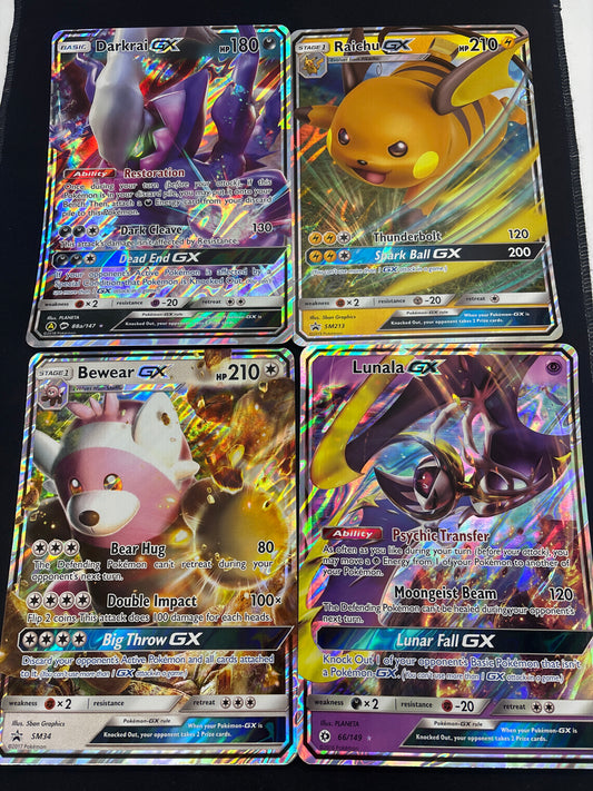 Auction Lot 181: Pokemon Cards JUMBO Lot of 4 Assorted GX Conditions Vary