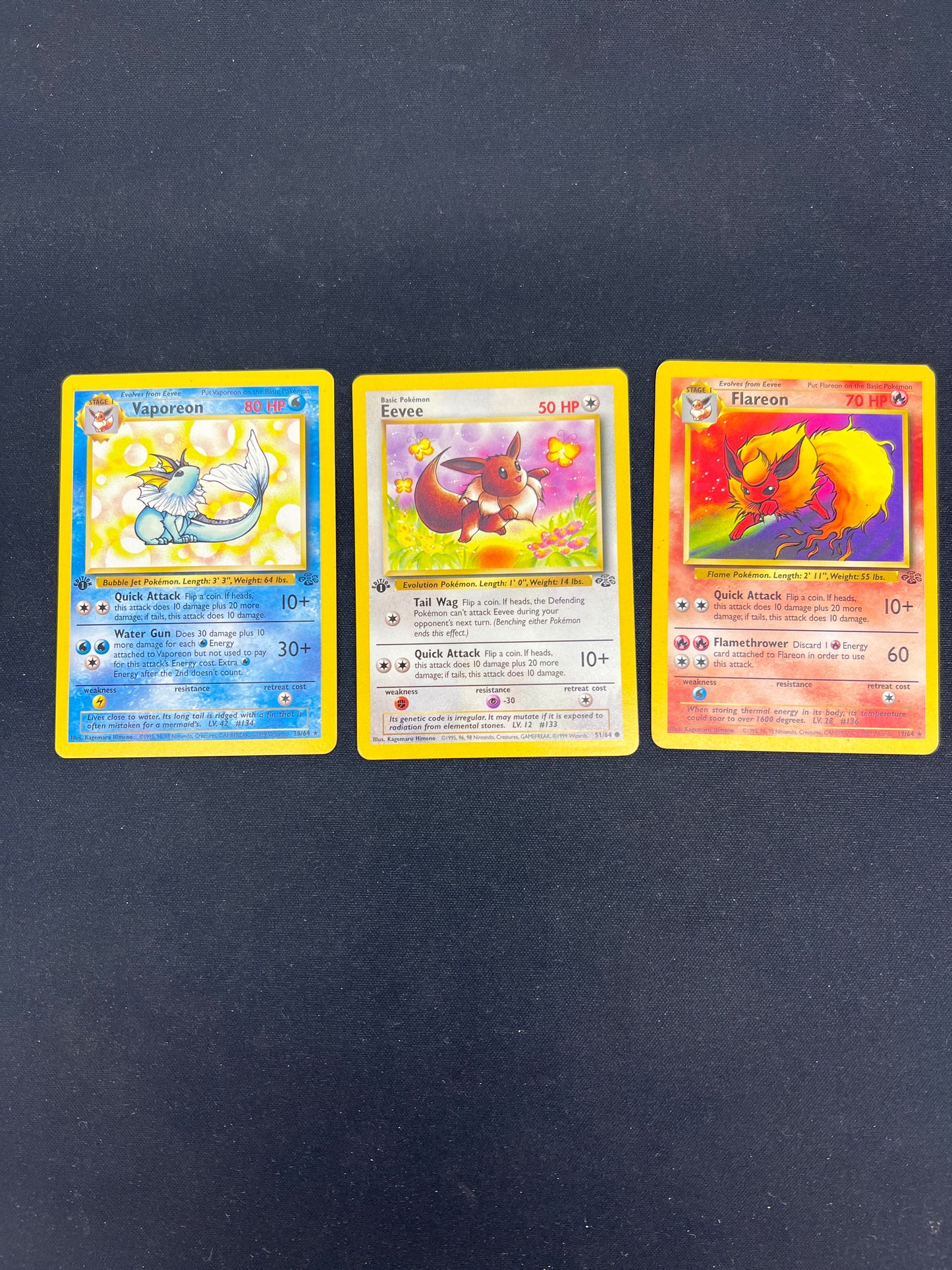 Auction Lot 78: Pokemon Cards Lot of 3 Eeveelutions 1st Edition & Unlimited Jungle Conditions Vary