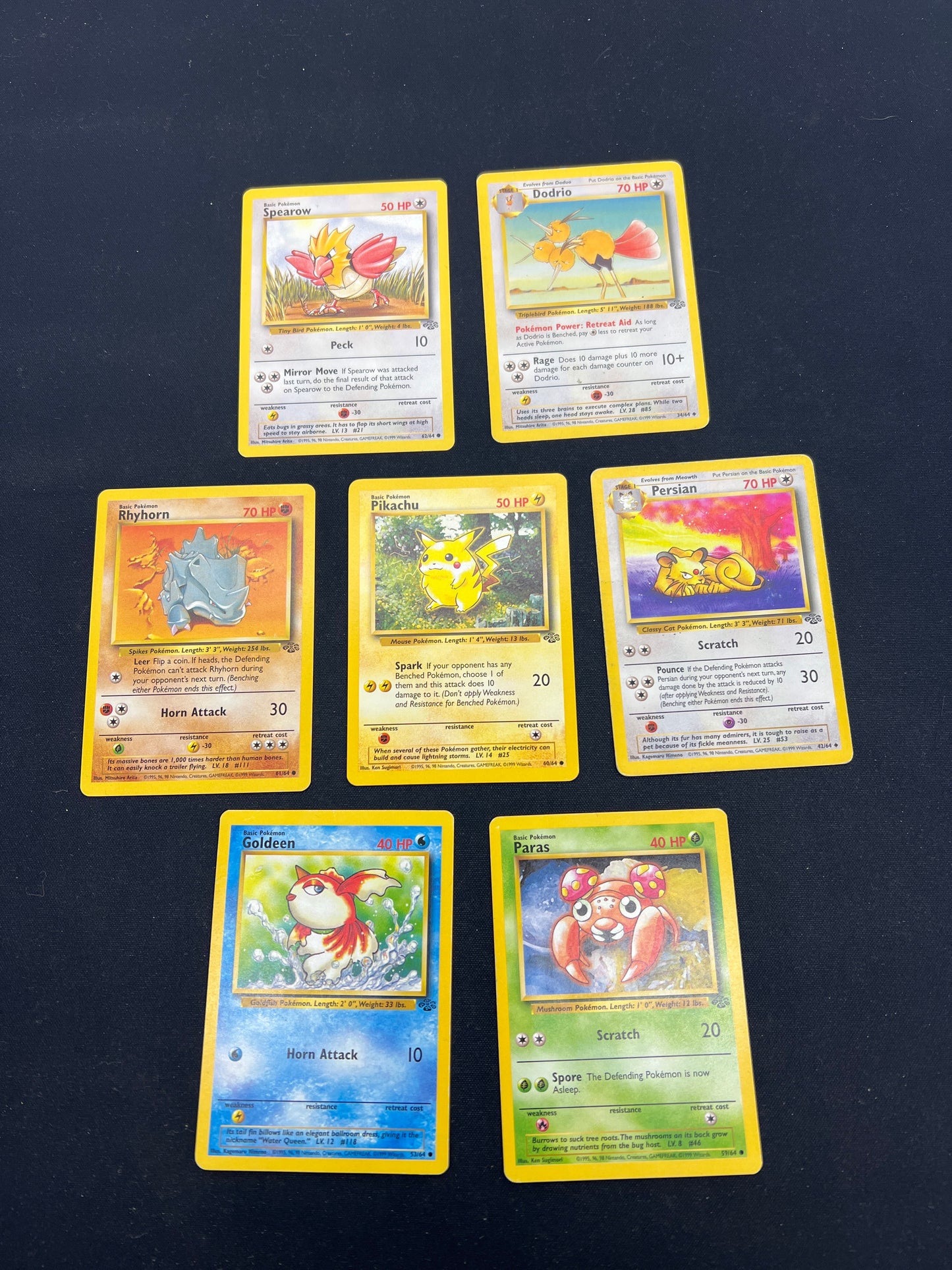 Auction Lot 323: Pokemon Cards Assorted Lot of 7 WOTC Jungle Commons Uncommons Conditions Vary