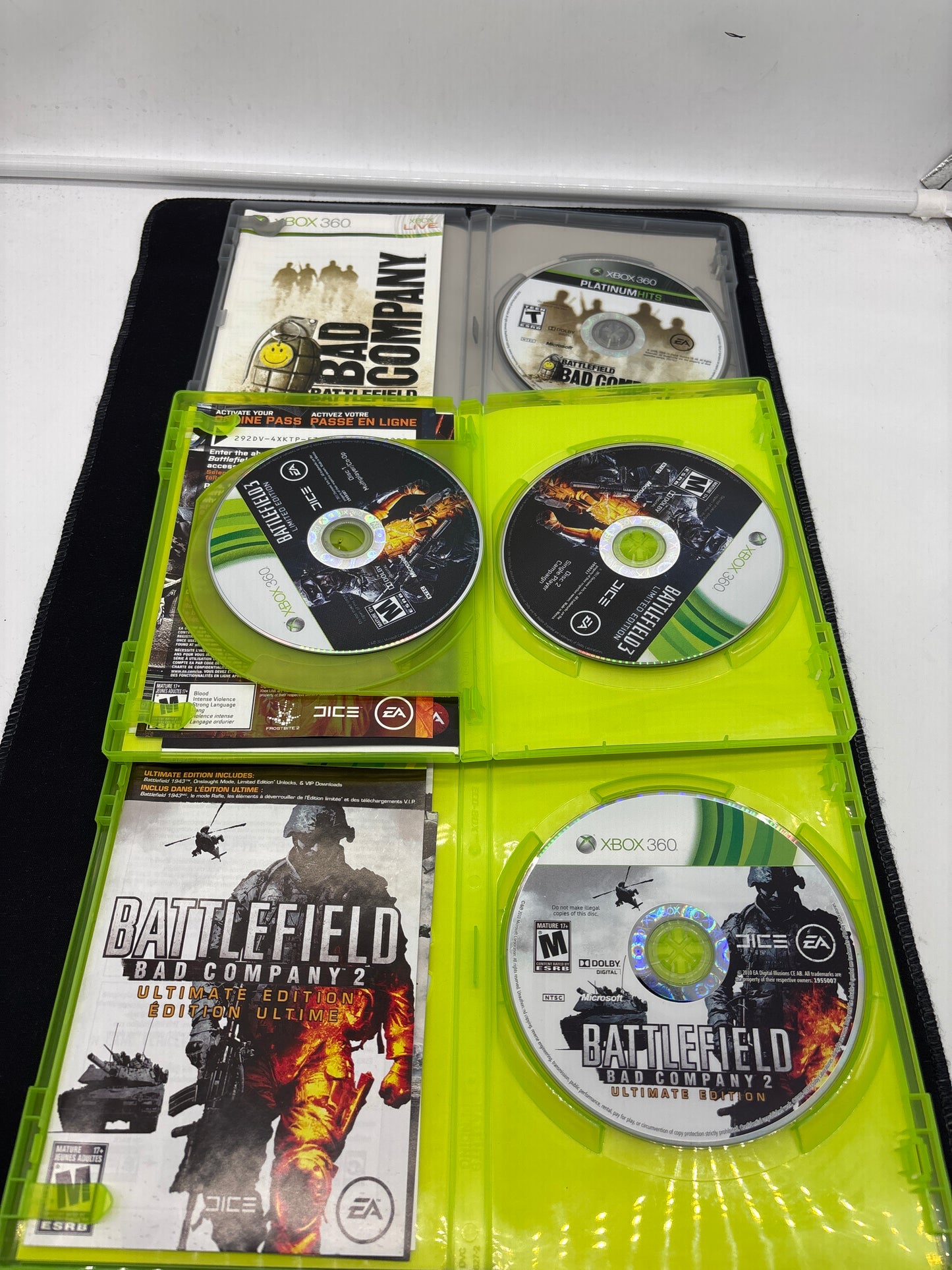Auction Lot 104: XBOX 360 Video Game Lot of 3 Battlefield 3 Bad Company 1 2