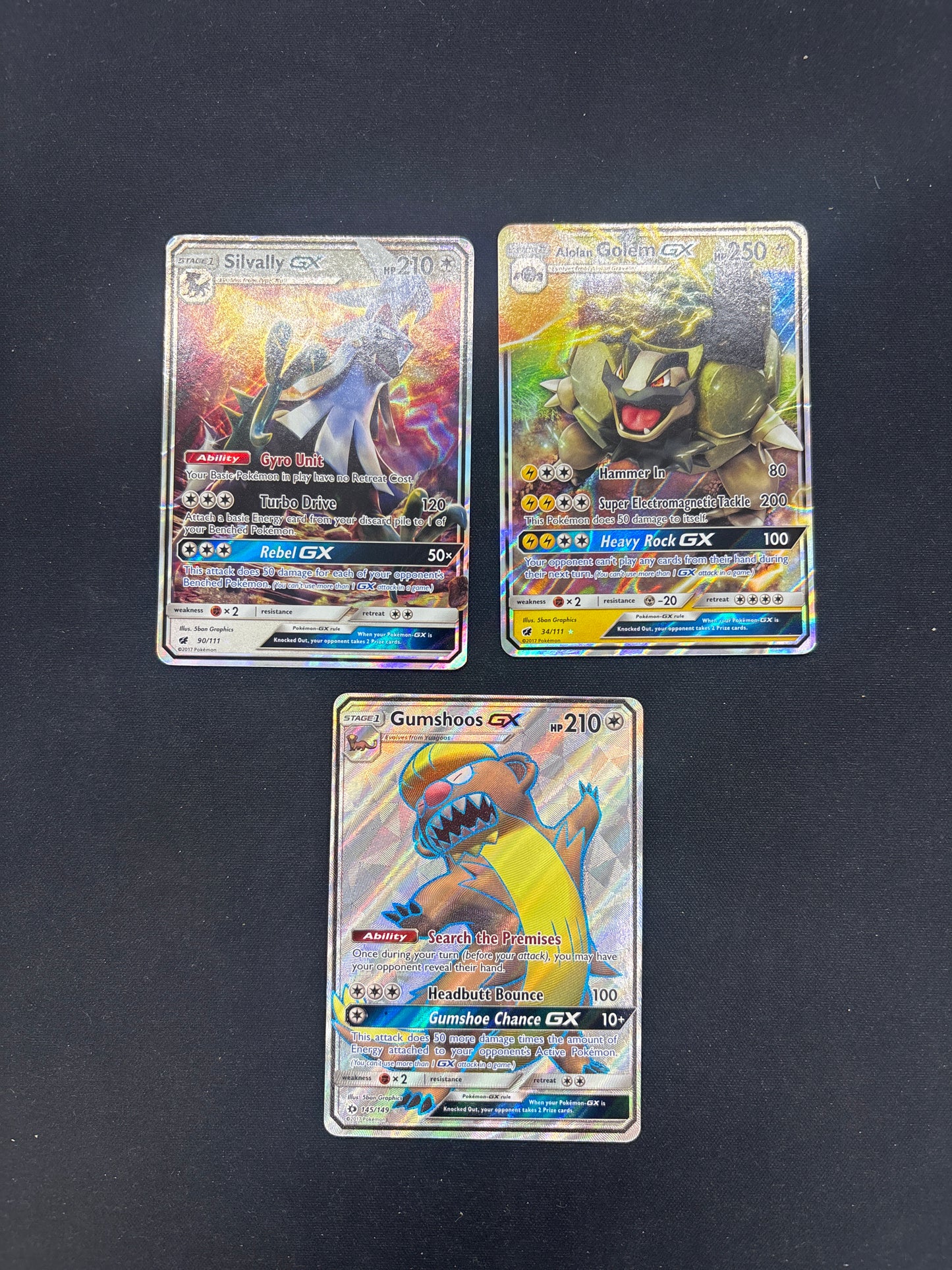 Auction Lot 96: Pokemon Cards Lot of 3 GX Full Arts Conditions Vary