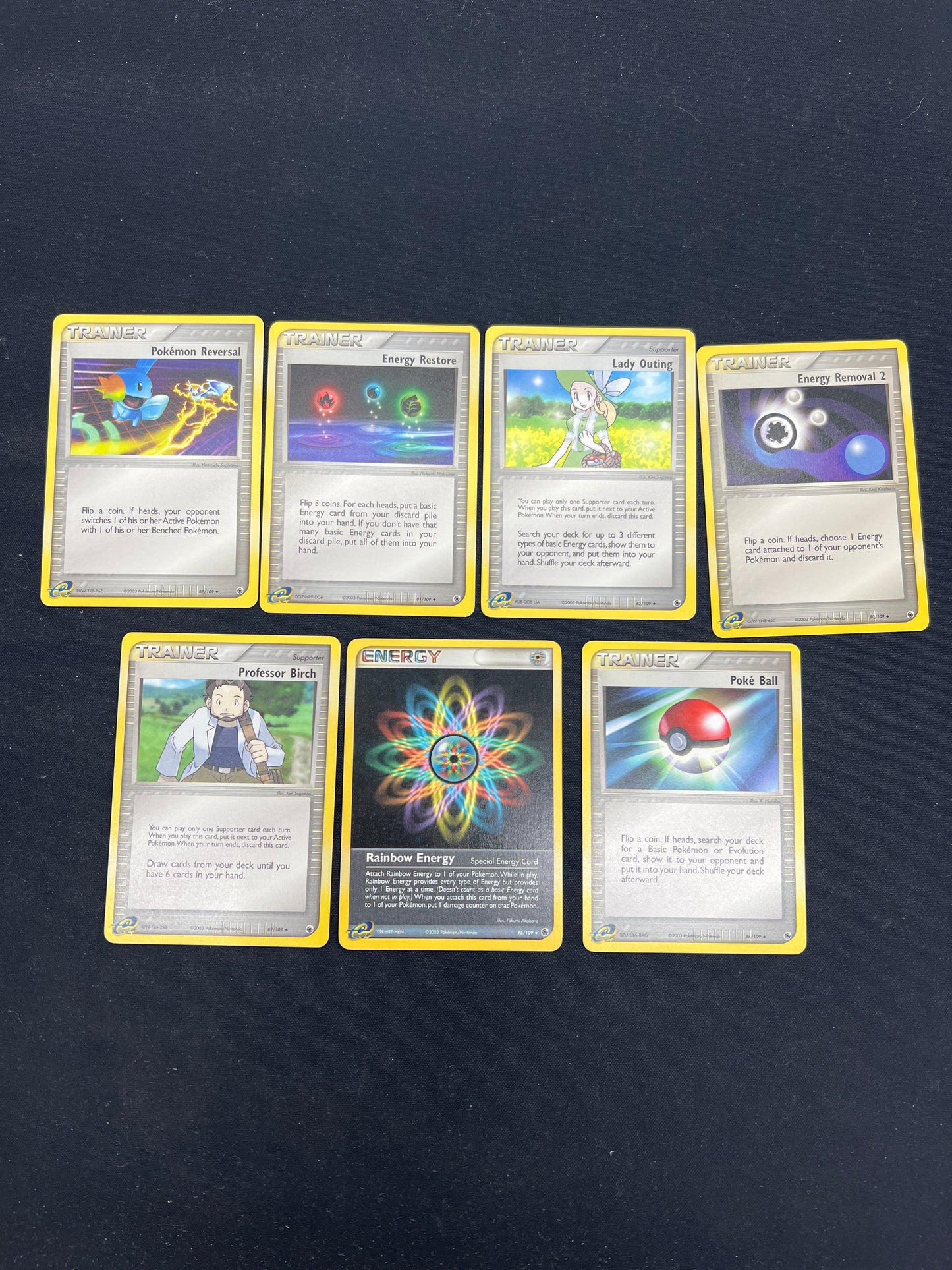 Auction Lot 279: Pokemon Cards Assorted Lot of 7 Mid Era Trainers & Energy Cards Conditions Vary