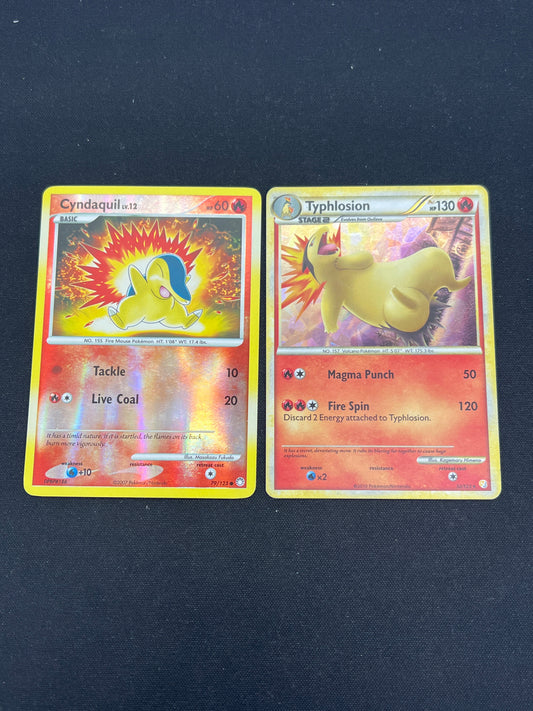 Auction Lot 59: Pokemon Cards Lot of 2 Holos Typhlosion Evolution Line Conditions Vary