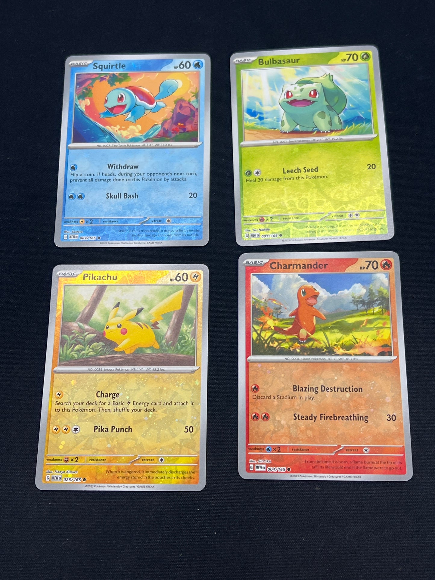 Auction Lot 241: Pokemon Cards Lot of 4 151 Starters Cosmo Holos Conditions Vary