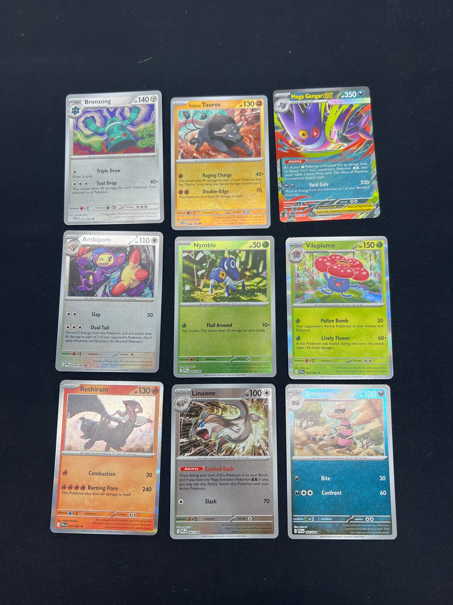 Auction Lot 251: Pokemon Cards Assorted Lot of 9 Phantasmal Flames Holos and Mega Gengar EX Double Rare Conditions Vary