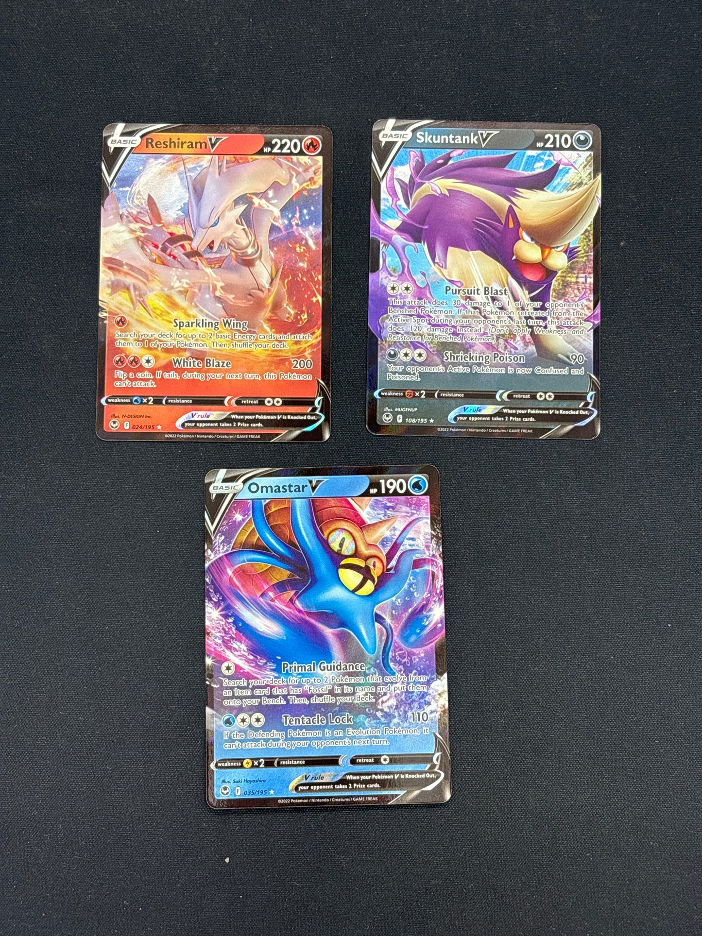 Auction Lot 240: Pokemon Full Art V Card Lot Conditions Vary
