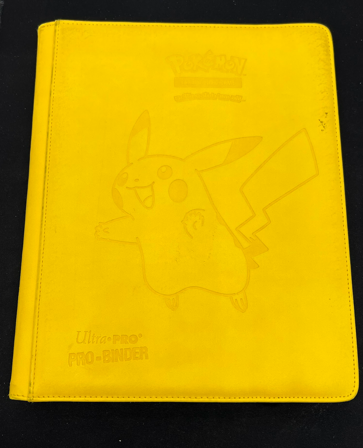 Auction Lot 153: Pokemon Ultra Pro Pikachu Leather Pro Binder 9 Pocket Used