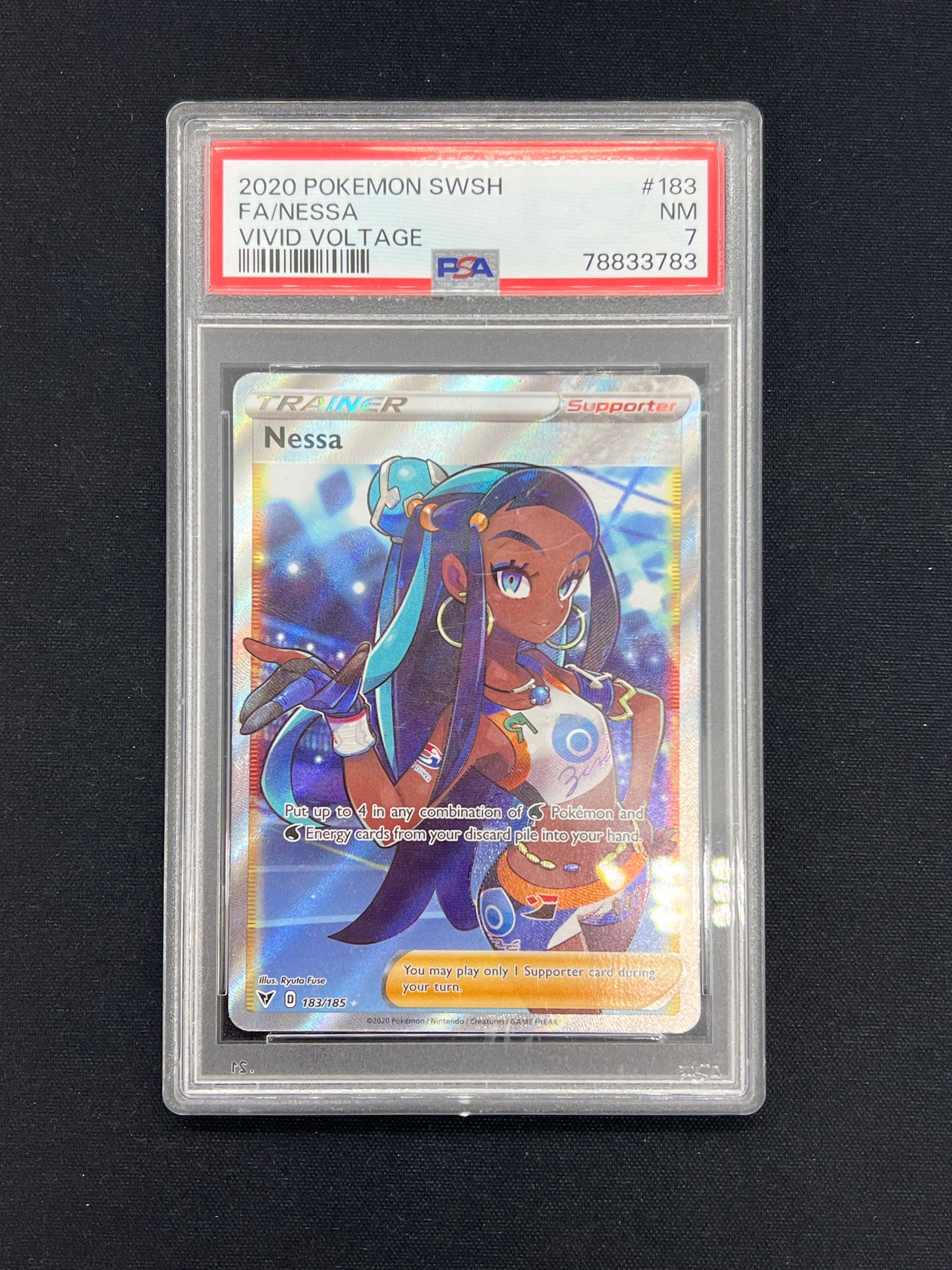 Auction Lot 387: Pokemon Cards PSA 7 Nessa Trainer Full Art Vivid Voltage