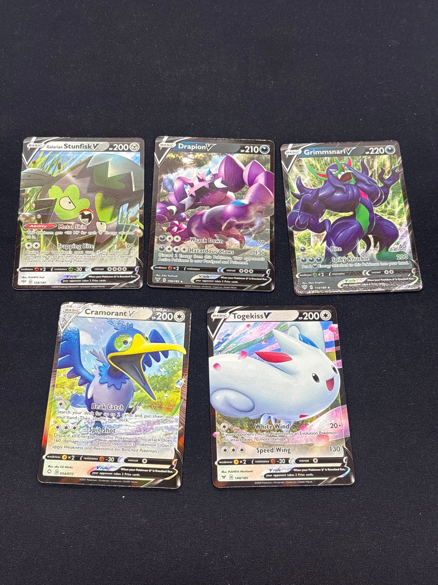 Auction Lot 141: Pokemon Cards Lot of 5 Assorted V Full Arts Condition Vary
