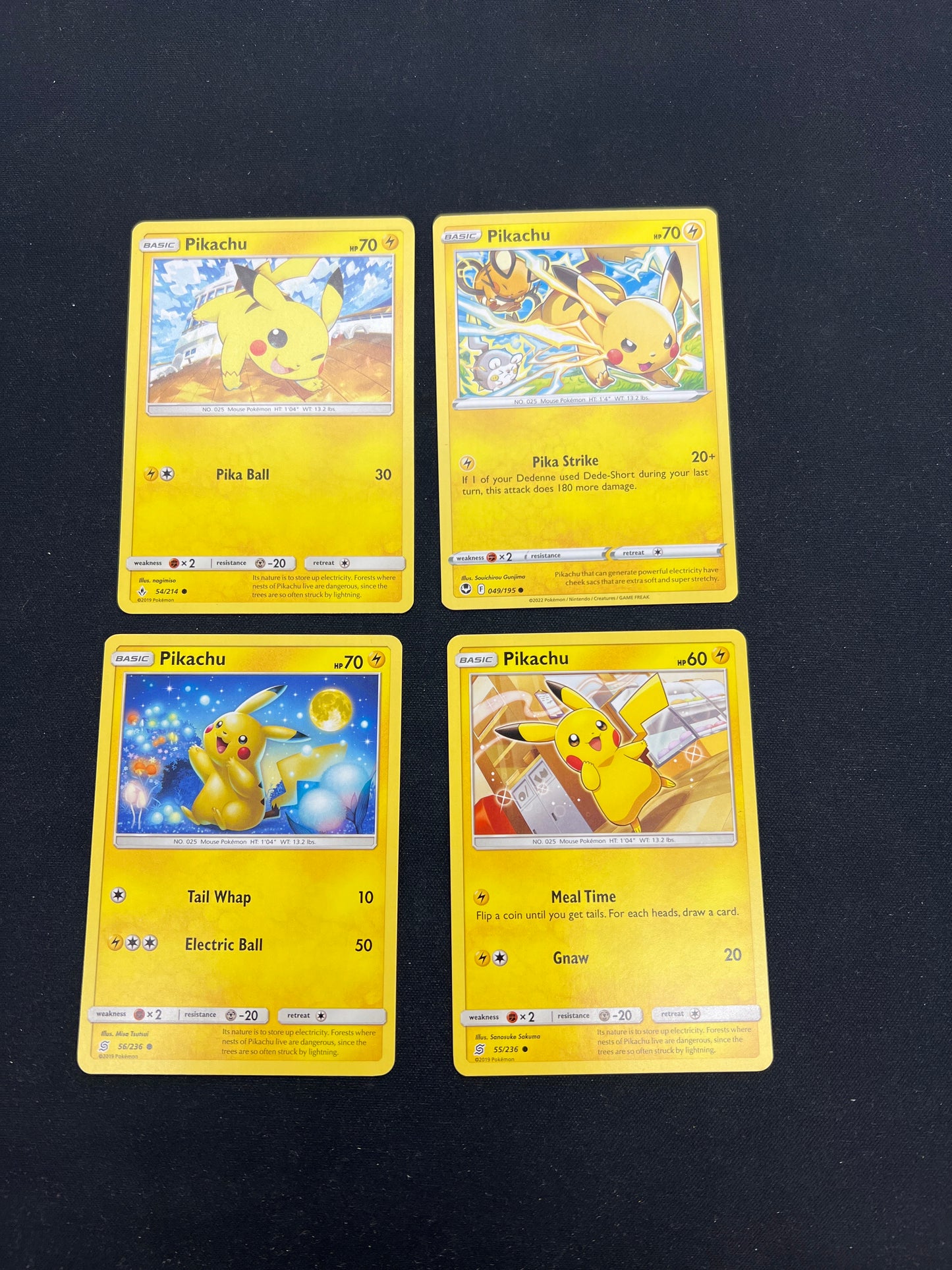 Auction Lot 85: Pokemon Cards Lot of 4 Pikachu Conditions Vary