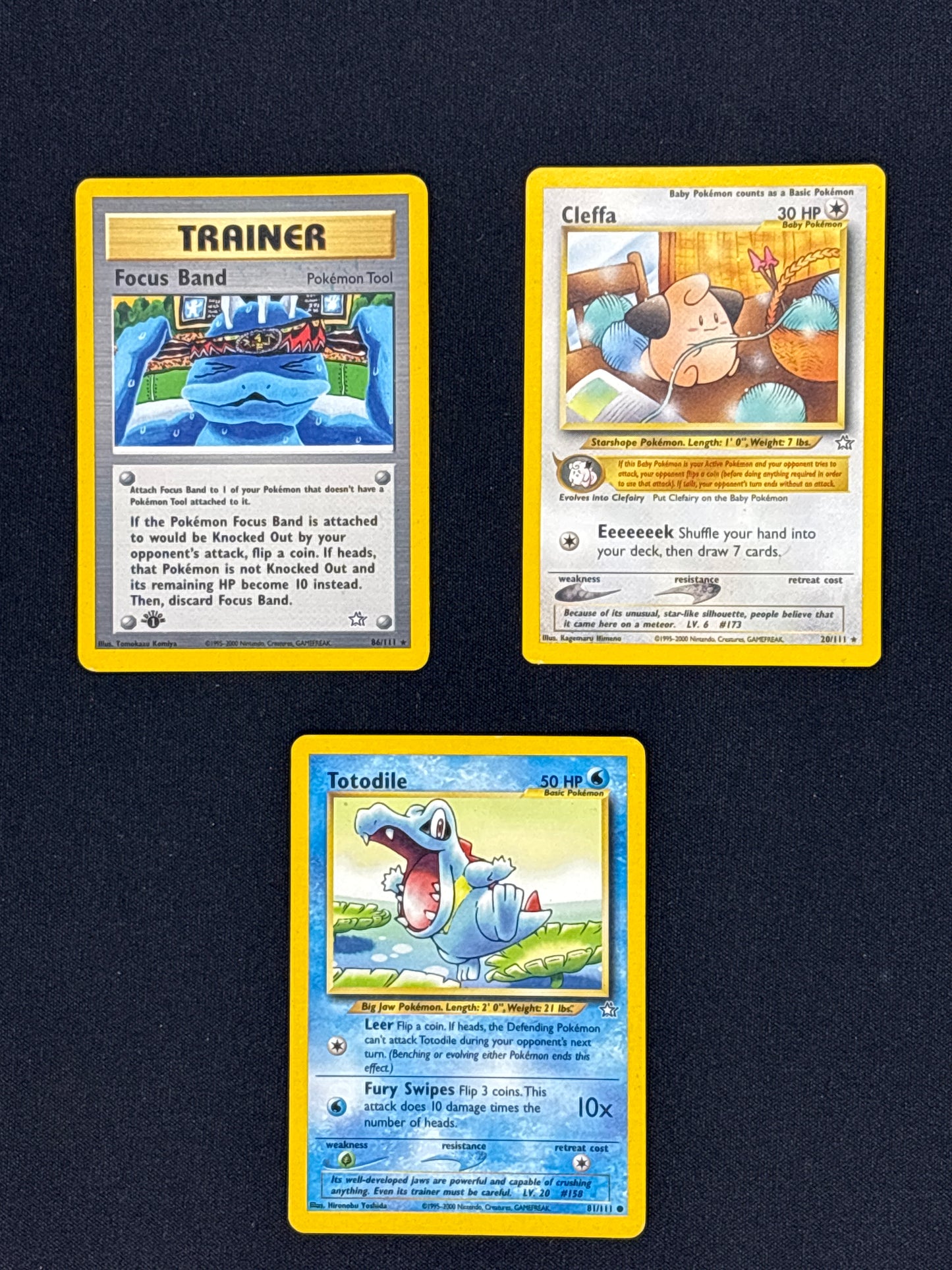 Auction Lot 21: Pokemon WOTC Neo Genesis Common and Non Holo Rare Card Lot Condition Vary