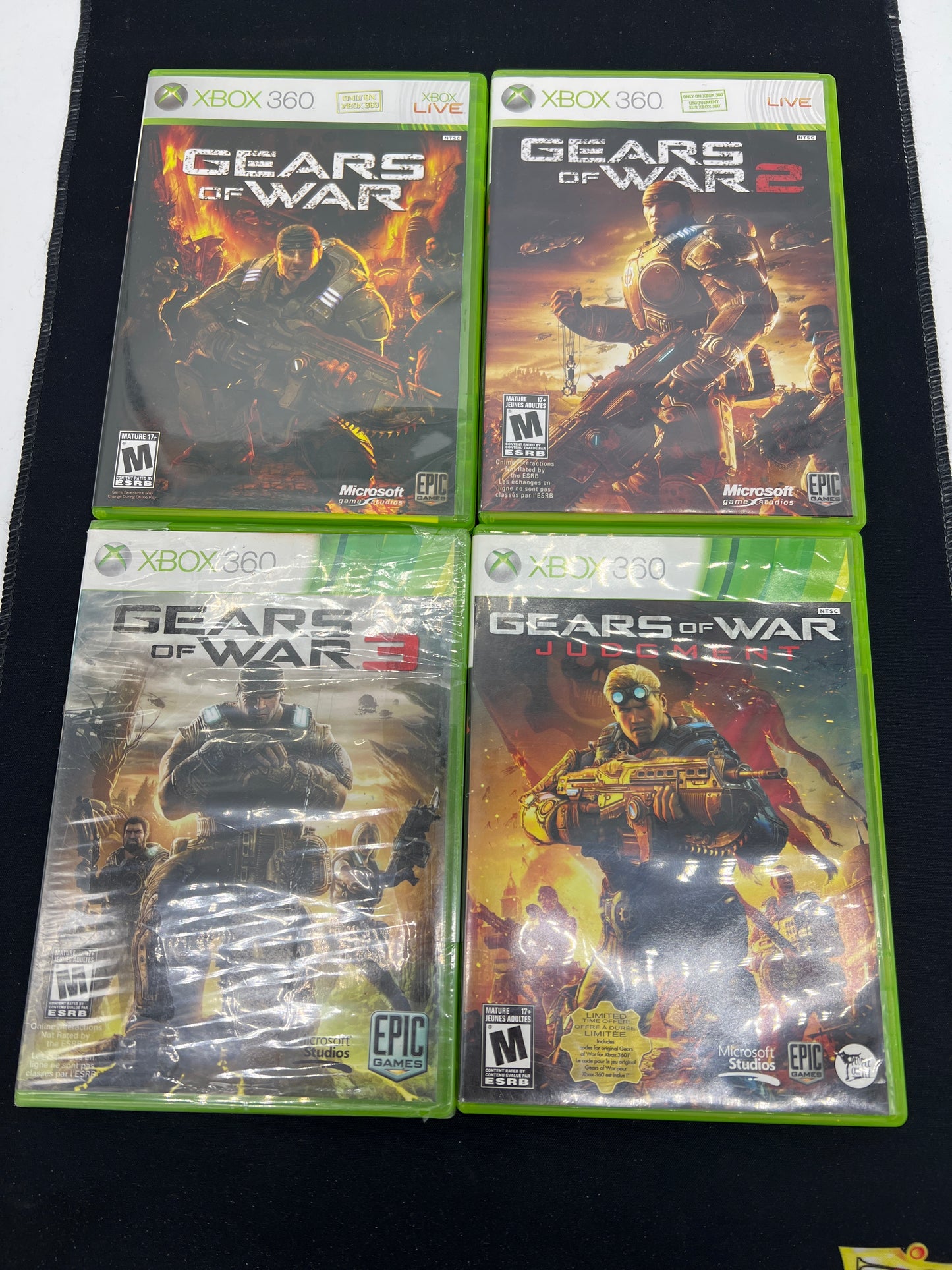 Auction Lot 208: XBOX 360 Video Game Gears of War Lot of 4 CIB Gears 3 Sealed