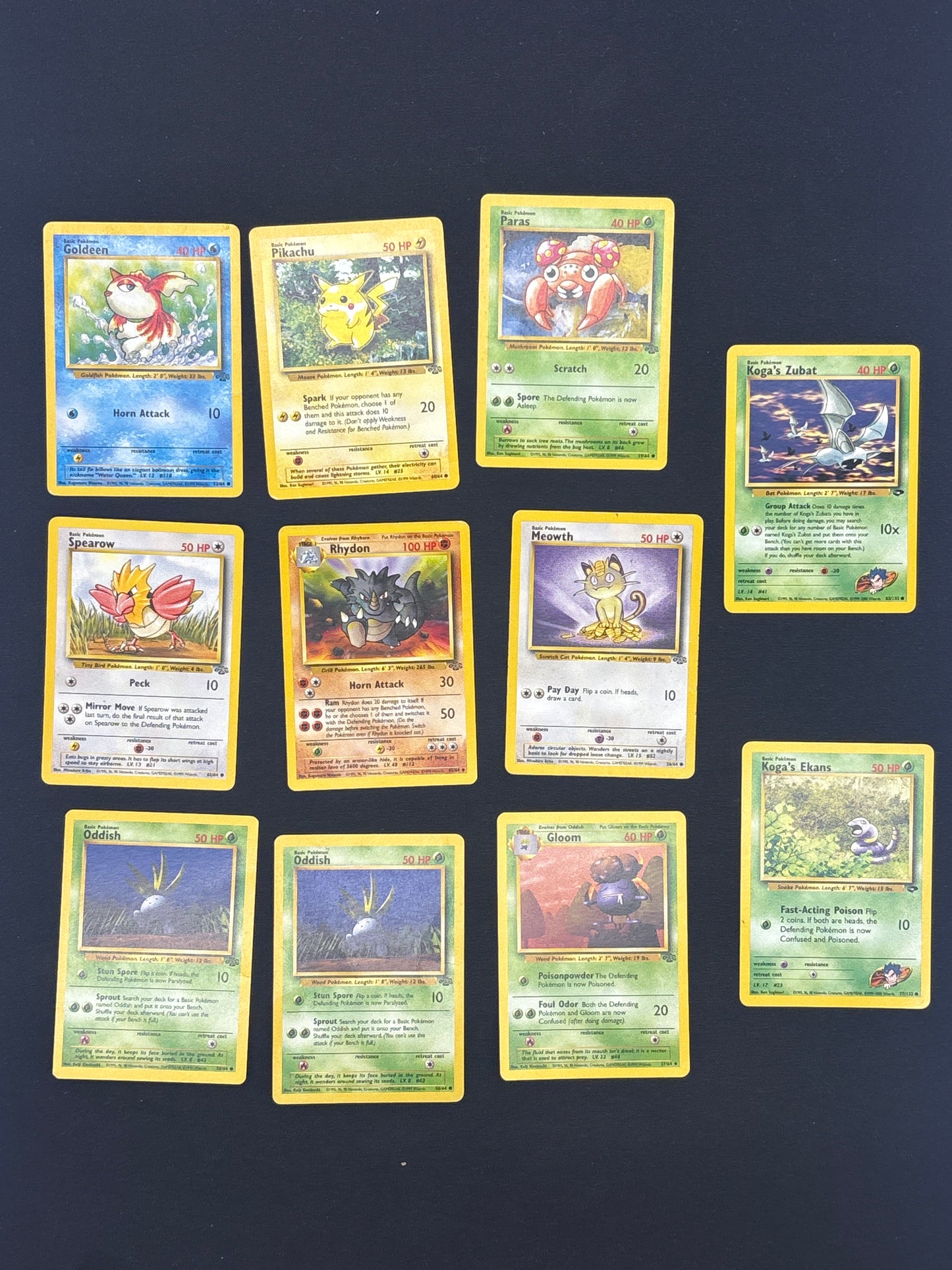 Auction Lot 112: Pokemon Cards Lot of 11 Assorted Jungle Conditions Vary