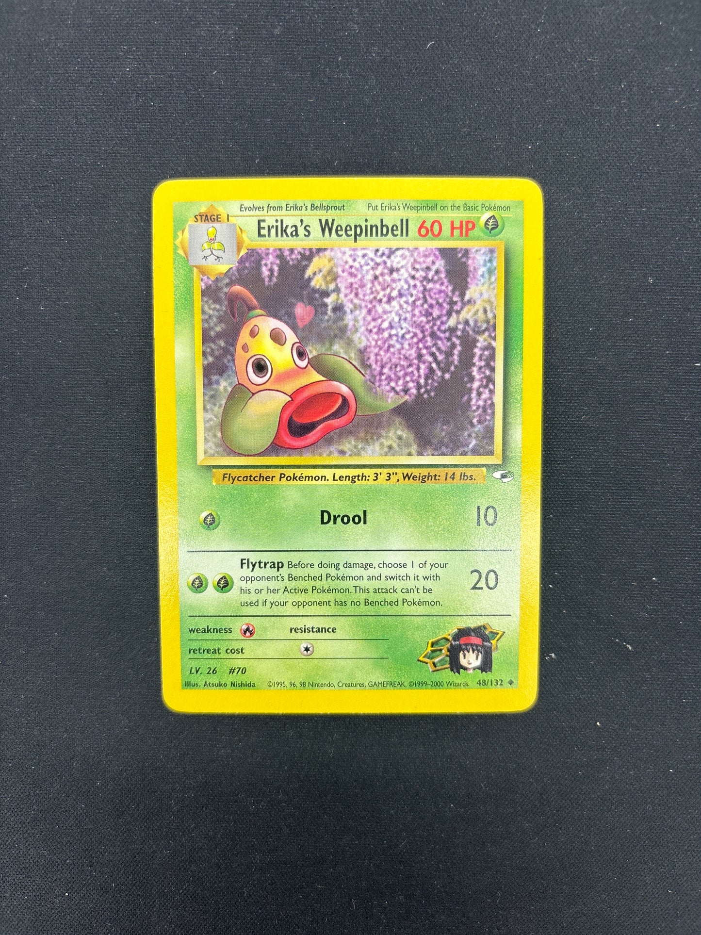 Auction Lot 177: Pokemon Card Erika's Weepinbell Gym Heroes Conditions Vary