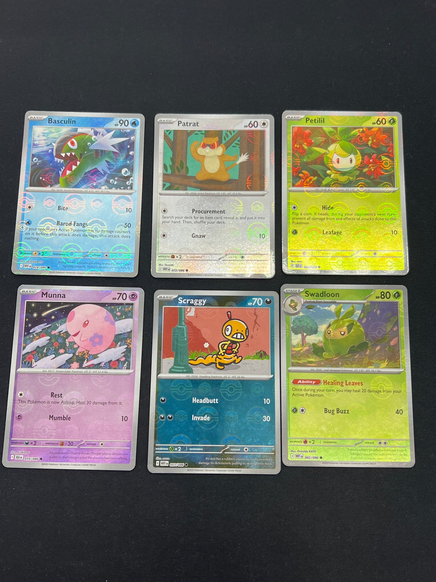 Auction Lot 382: Pokemon Cards Lot of 6 Black Bolt White Flare Pokeball Holos Conditions Vary