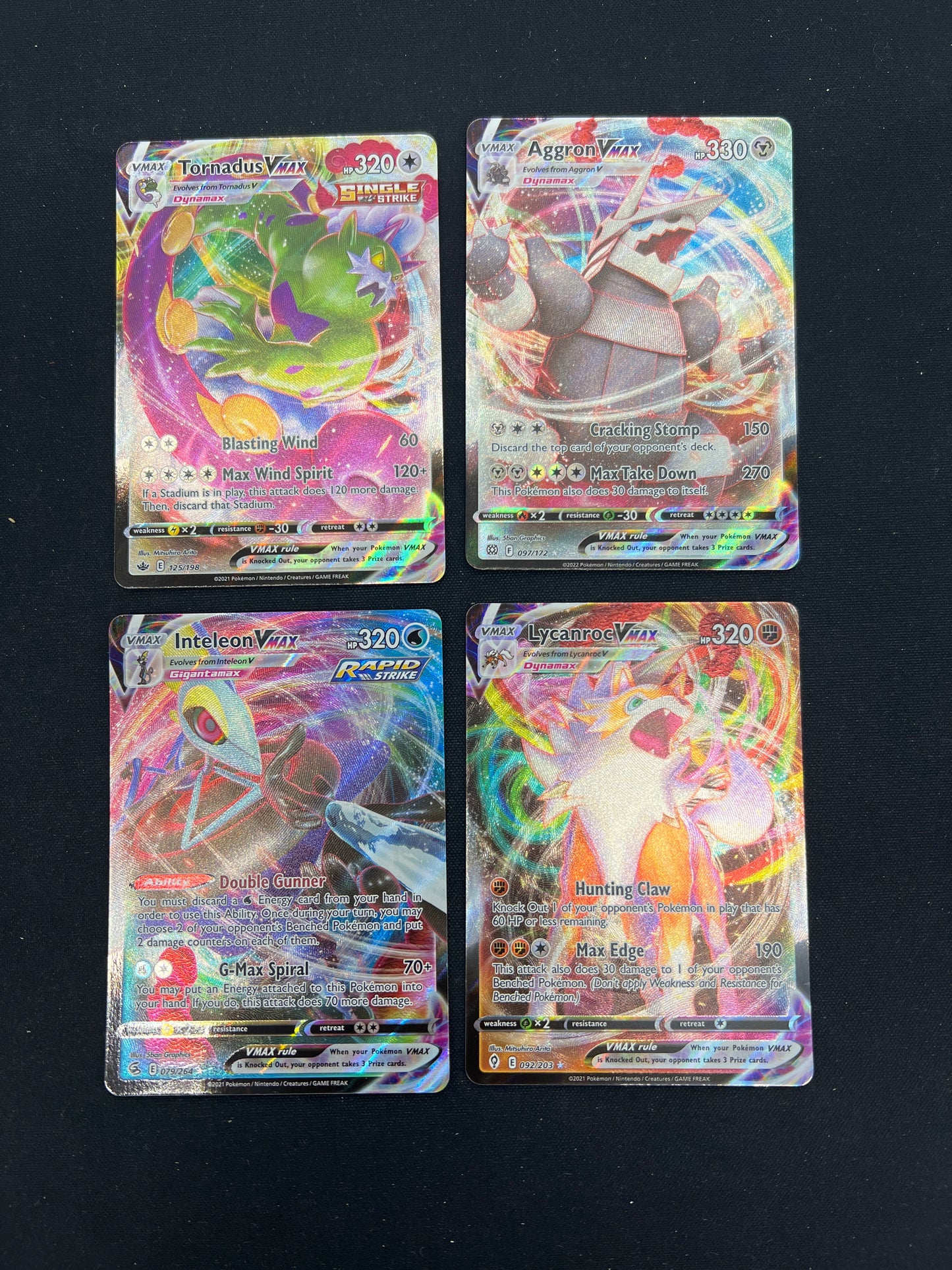 Auction Lot 182: Pokemon Cards Lot of 4 Assorted VMAX SWSH Conditions Vary